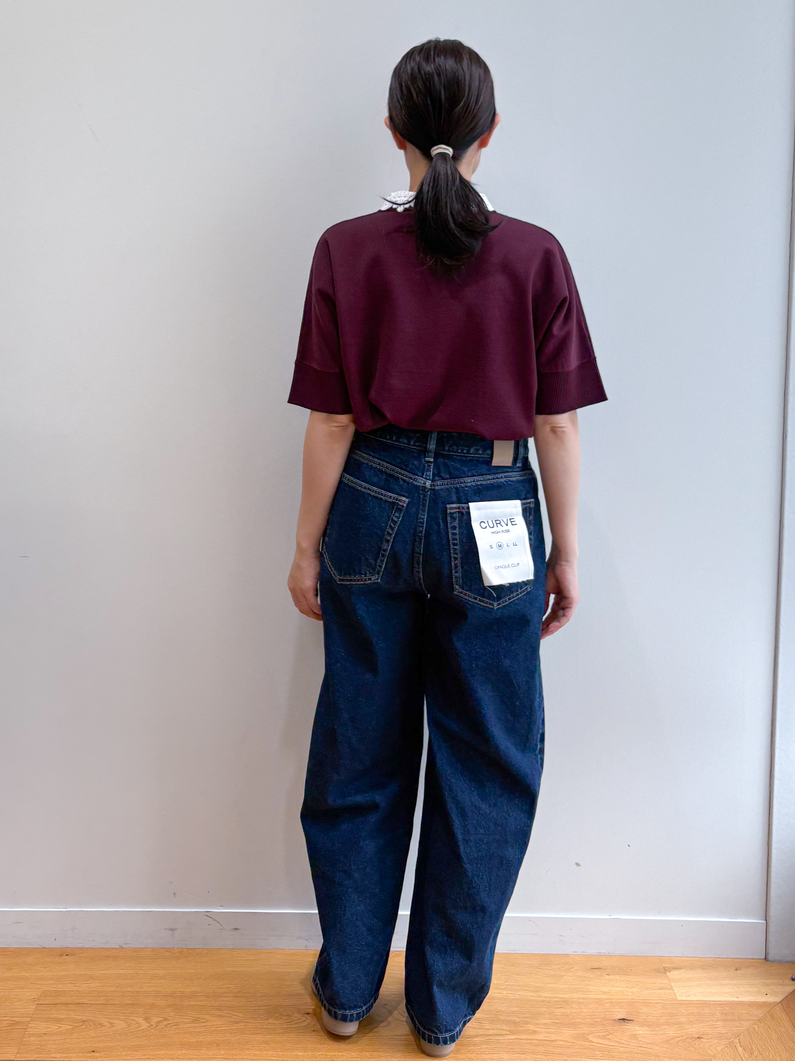 そねなおさんの「OPAQUE.CLIP｜【森絵梨佳さん着用】2WAY衿ドッキングニット《洗濯機OK》」を使ったコーディネート