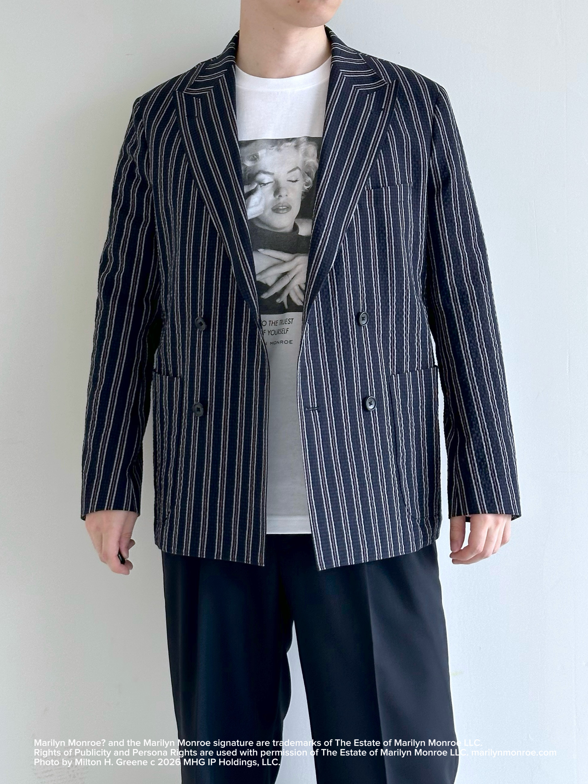 イッシーさんの「TAKEO KIKUCHI｜【BOWLER HAT LABEL】サッカーストライプ ダブルジャケット」を使ったコーディネート