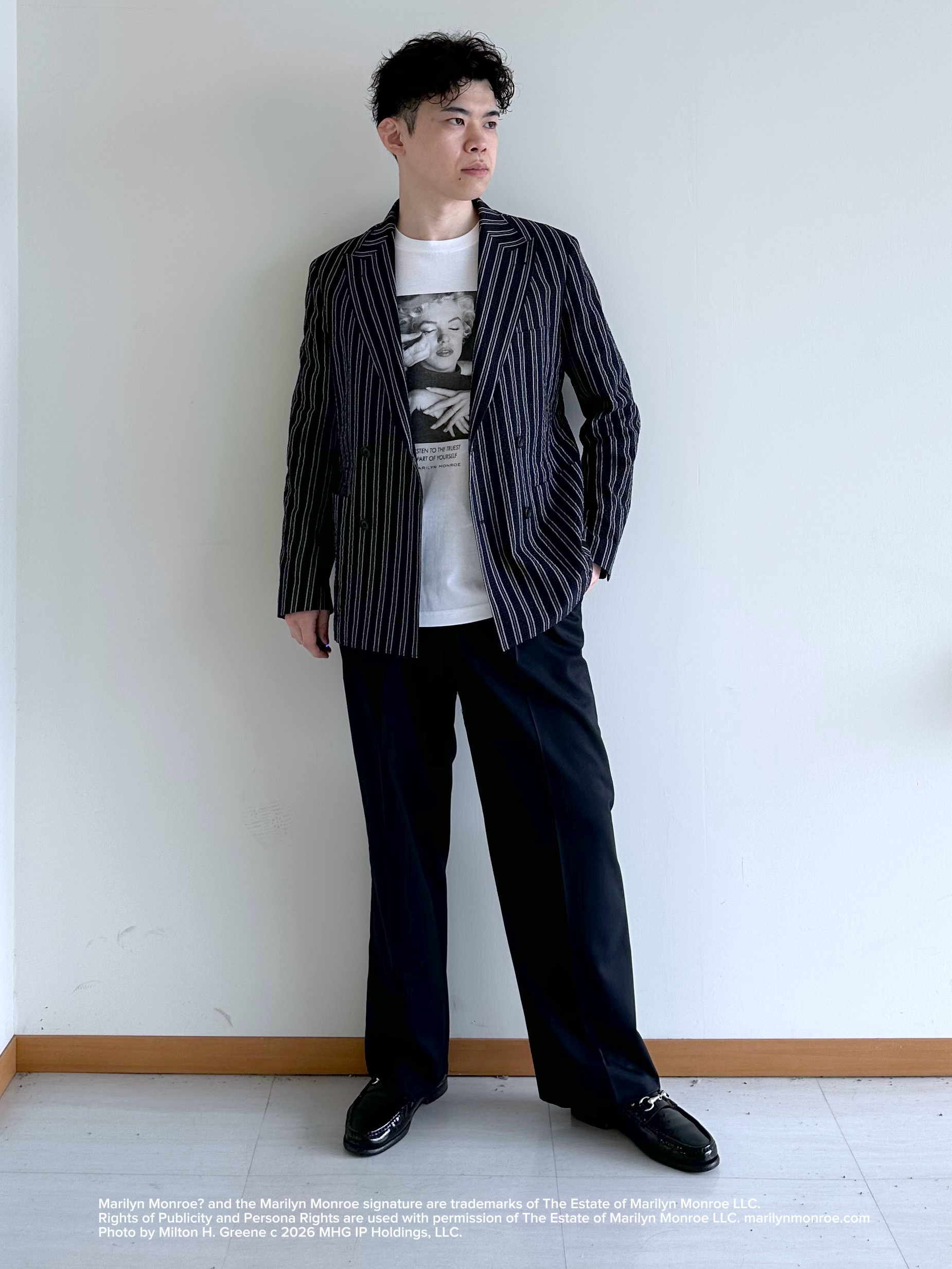 イッシーさんの「TAKEO KIKUCHI｜【BOWLER HAT LABEL】サッカーストライプ ダブルジャケット」を使ったコーディネート