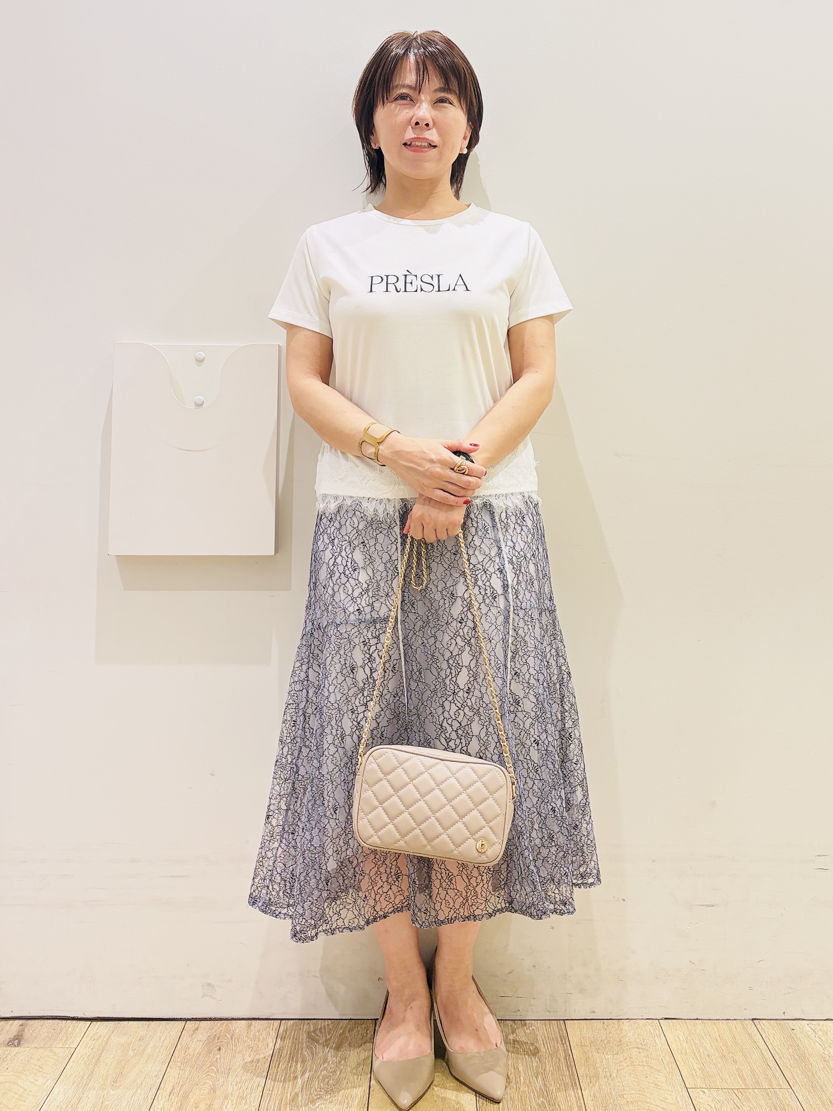 YUKOさんの「index｜2WAYスパンコール巾着ミニショルダー」を使ったコーディネート