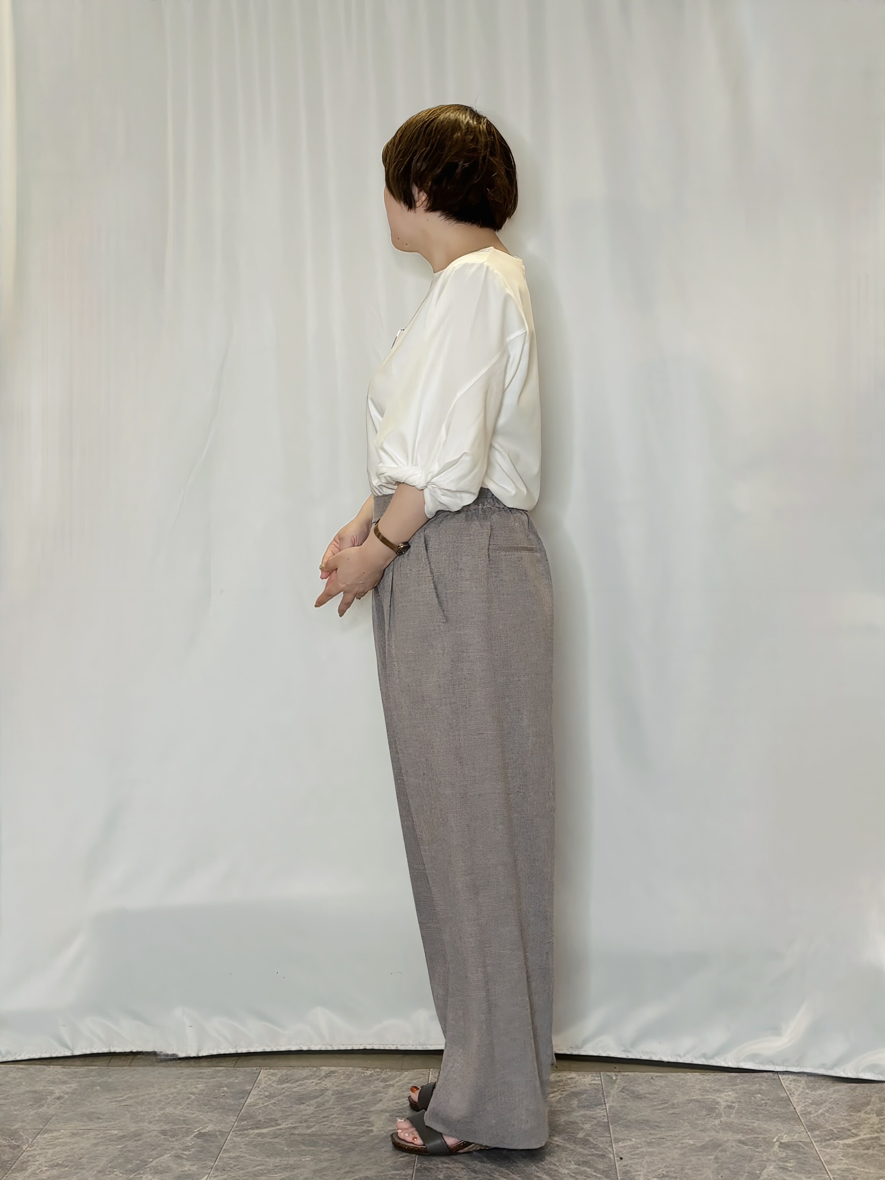 たみさんの「SHOO･LA･RUE｜【S-LL/洗濯機可/二の腕カバー】楽に上品見え ツイストスリーブトップス」を使ったコーディネート