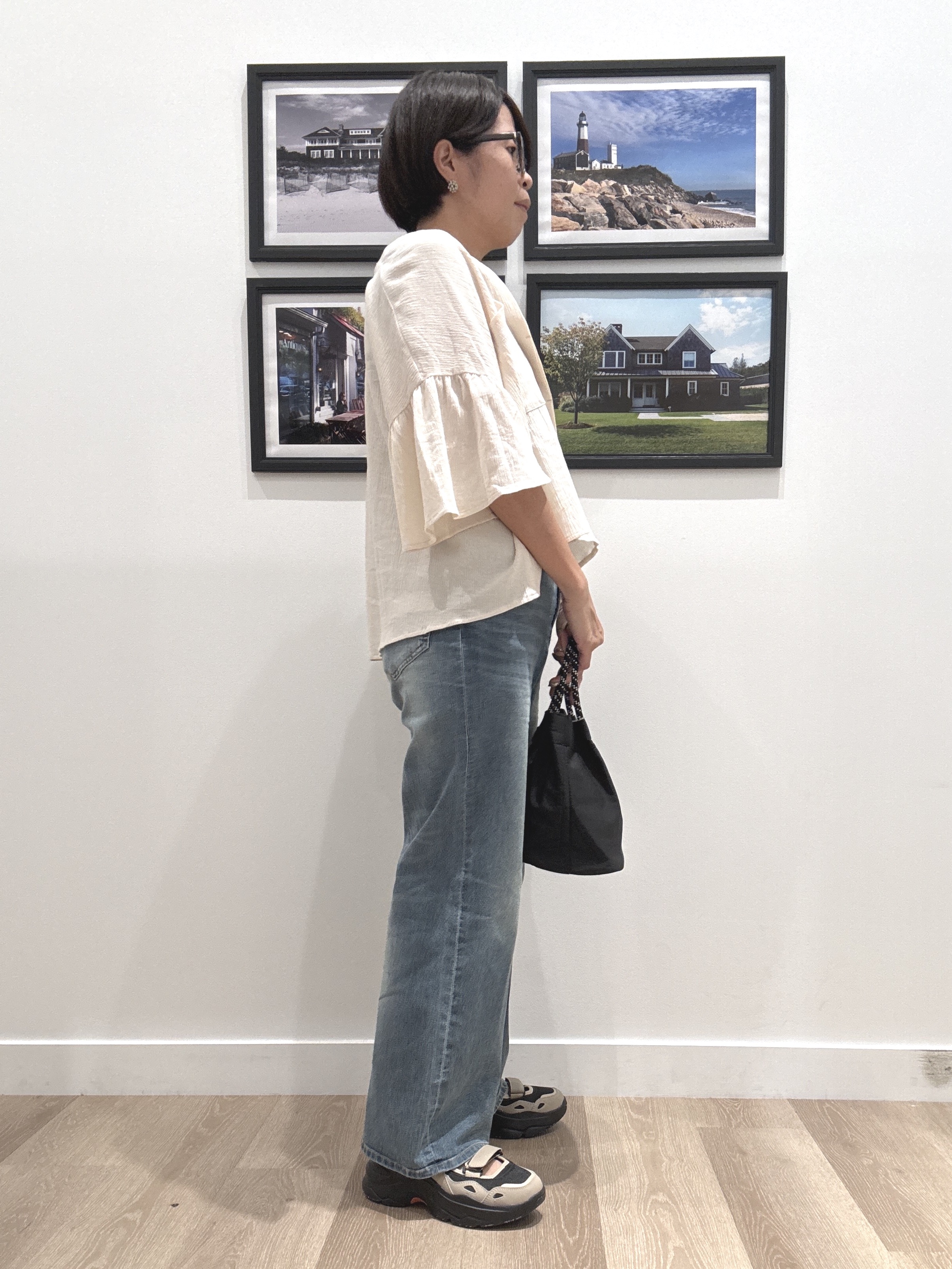 Naoさんの「Dessin｜フレアスリーブ スキッパーブラウス」を使ったコーディネート