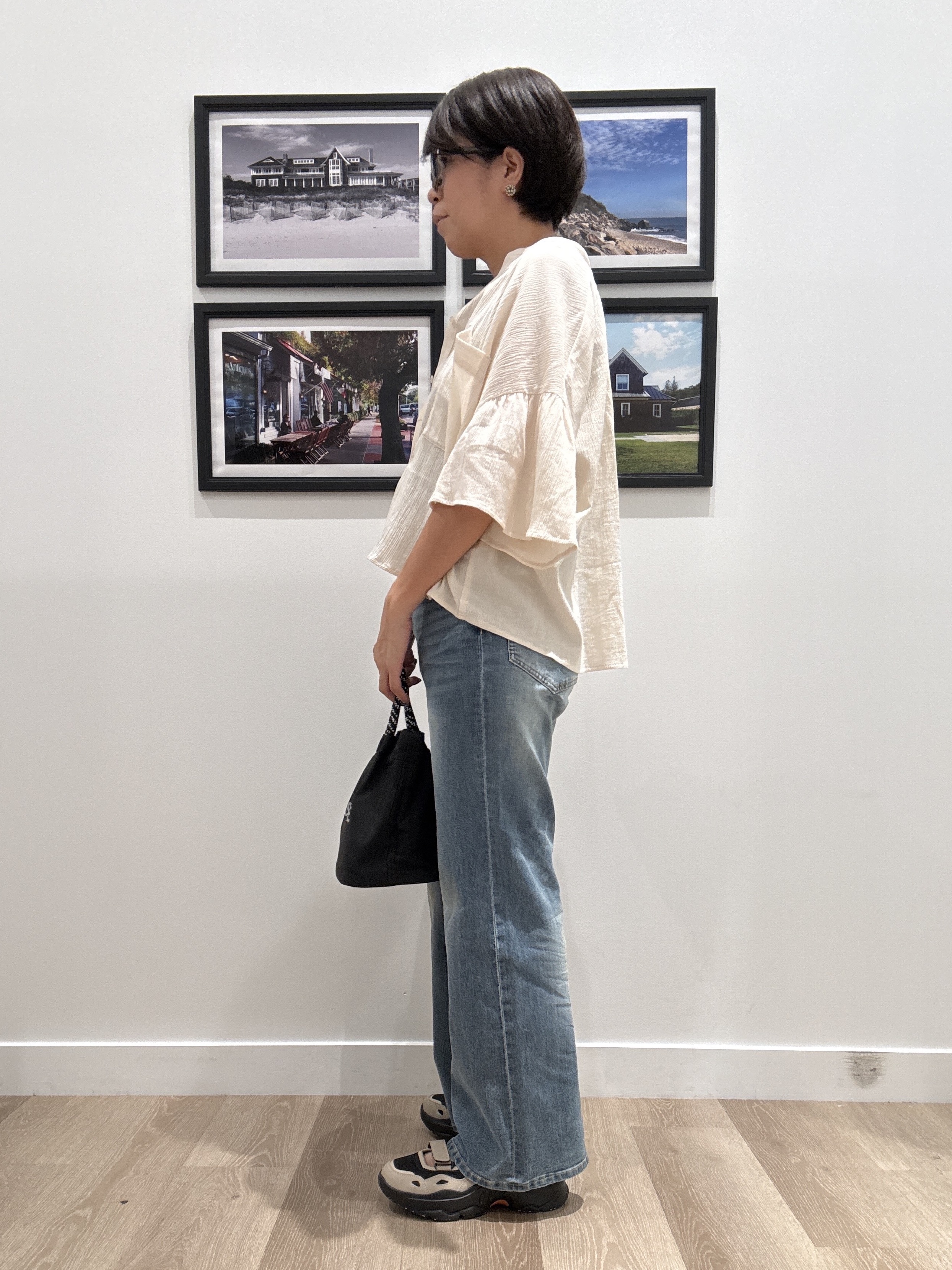 Naoさんの「Dessin｜フレアスリーブ スキッパーブラウス」を使ったコーディネート