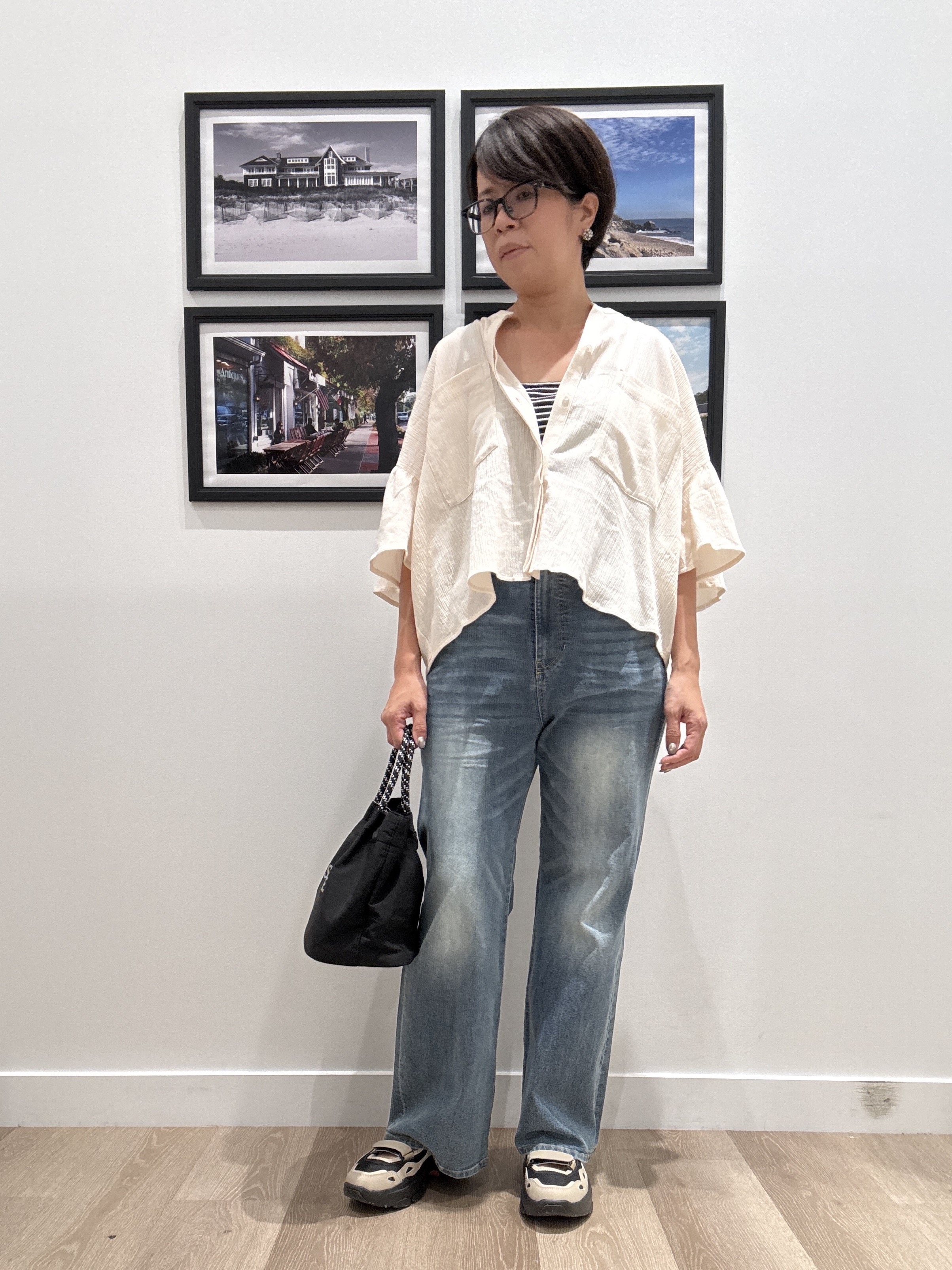Naoさんの「Dessin｜フレアスリーブ スキッパーブラウス」を使ったコーディネート