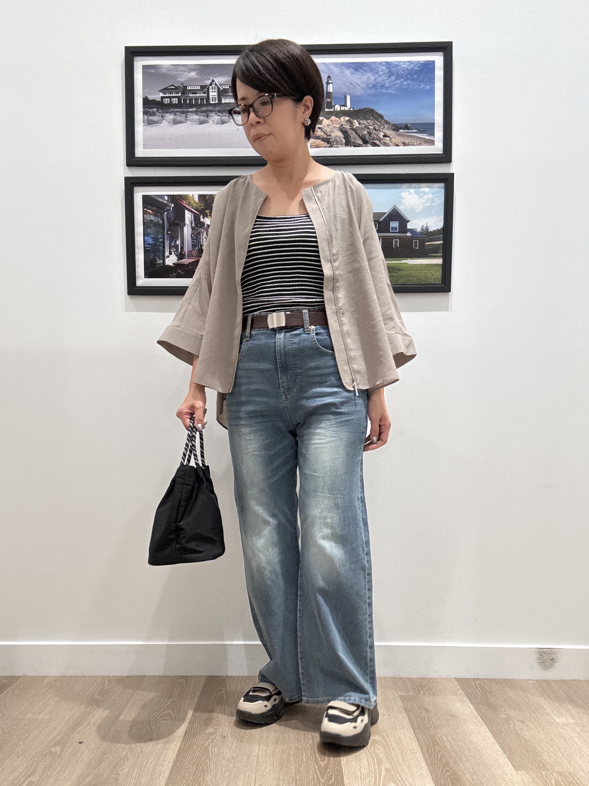 Naoさんの「Dessin｜ドルマンスリーブ シアーシャツブルゾン」を使ったコーディネート