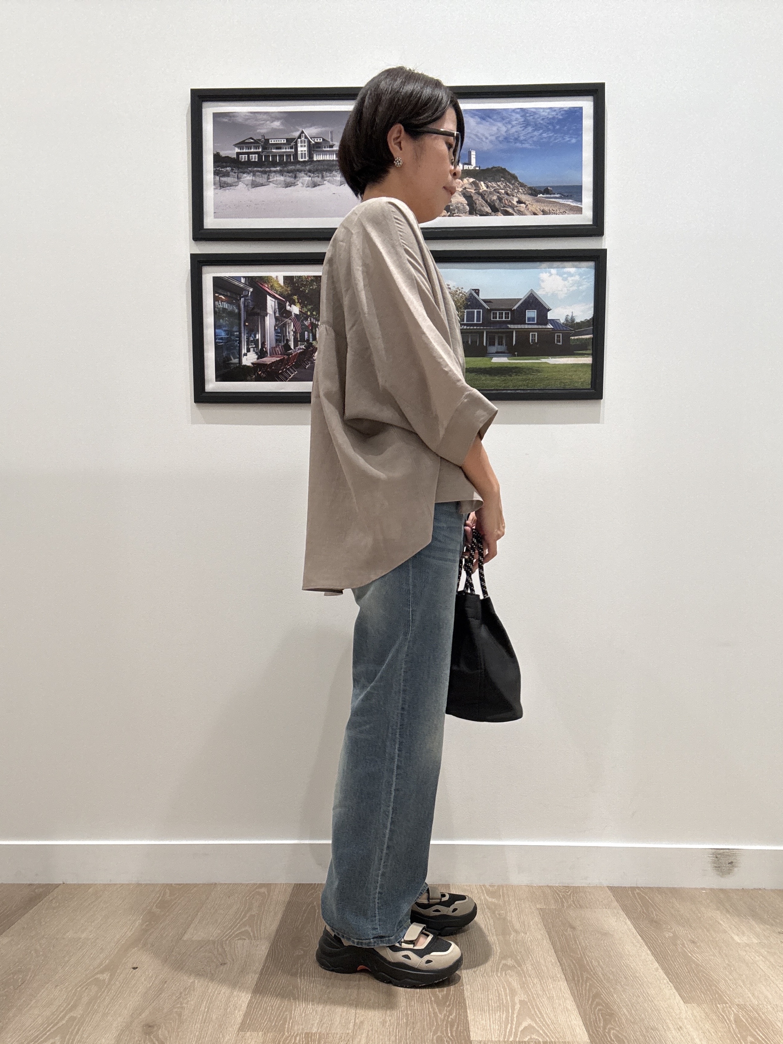 Naoさんの「Dessin｜ドルマンスリーブ シアーシャツブルゾン」を使ったコーディネート