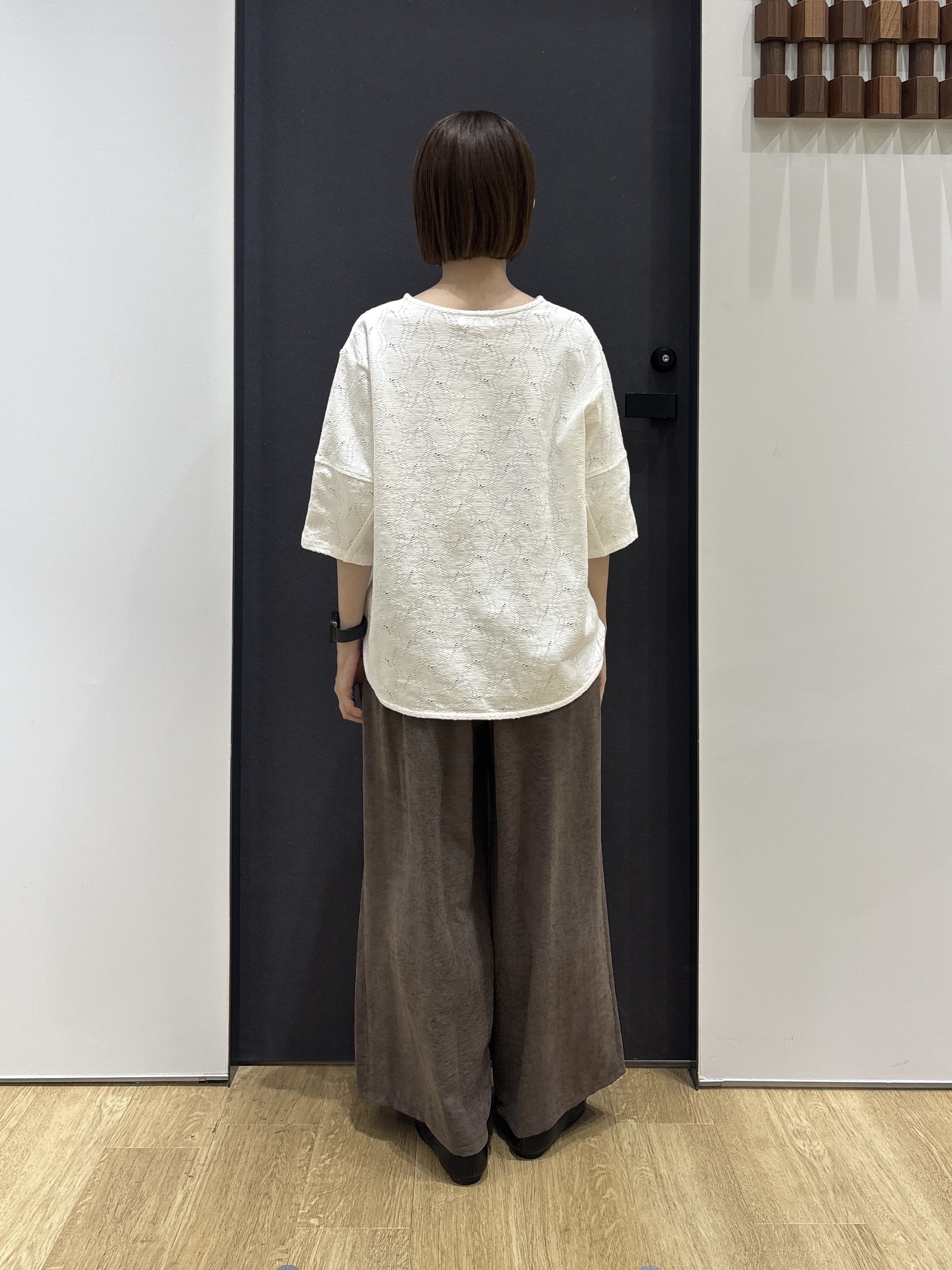 risaさんの「Dessin｜【マシンウォッシャブル】5分袖レースカットソー」を使ったコーディネート