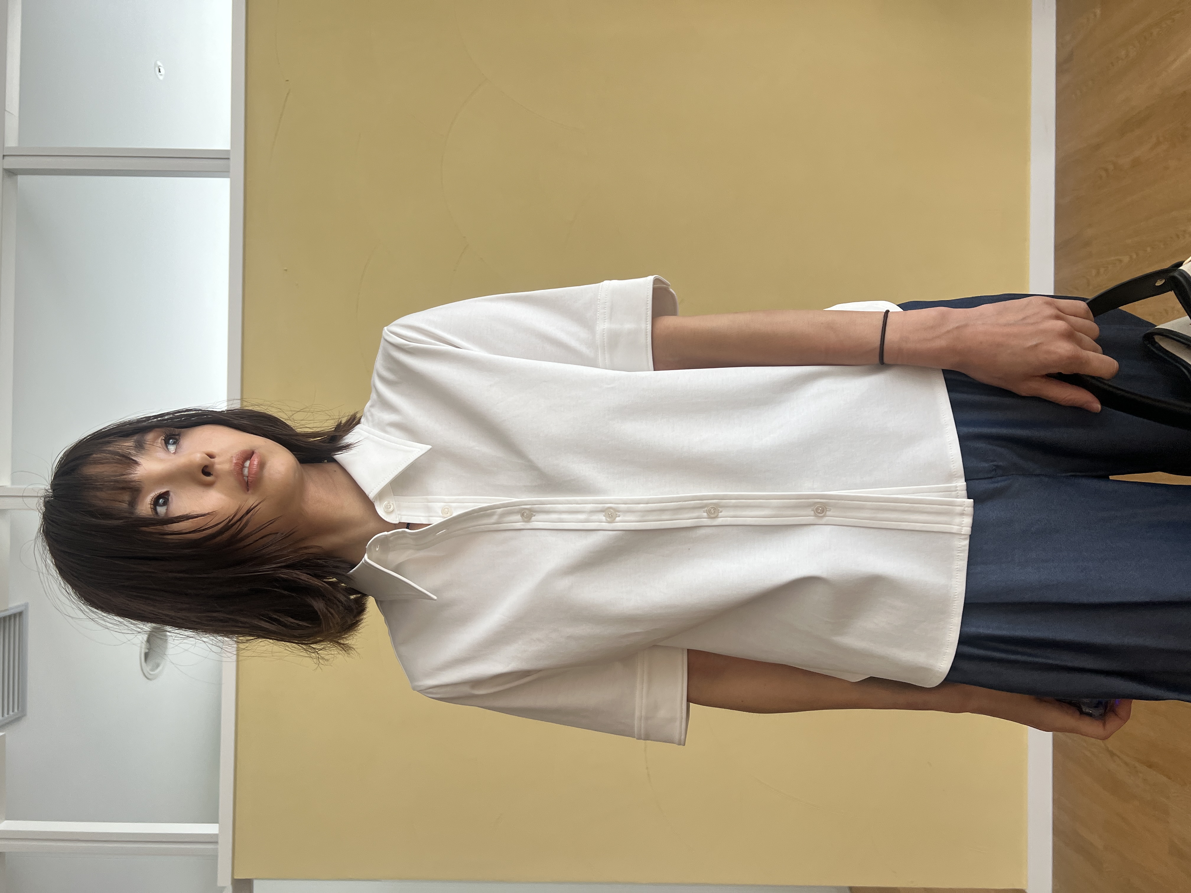 misaさんの「DRESSTERIOR｜【接触冷感／抗菌防臭／消臭】ICE CLEAR COTTON ハーフスリーブシャツ」を使ったコーディネート