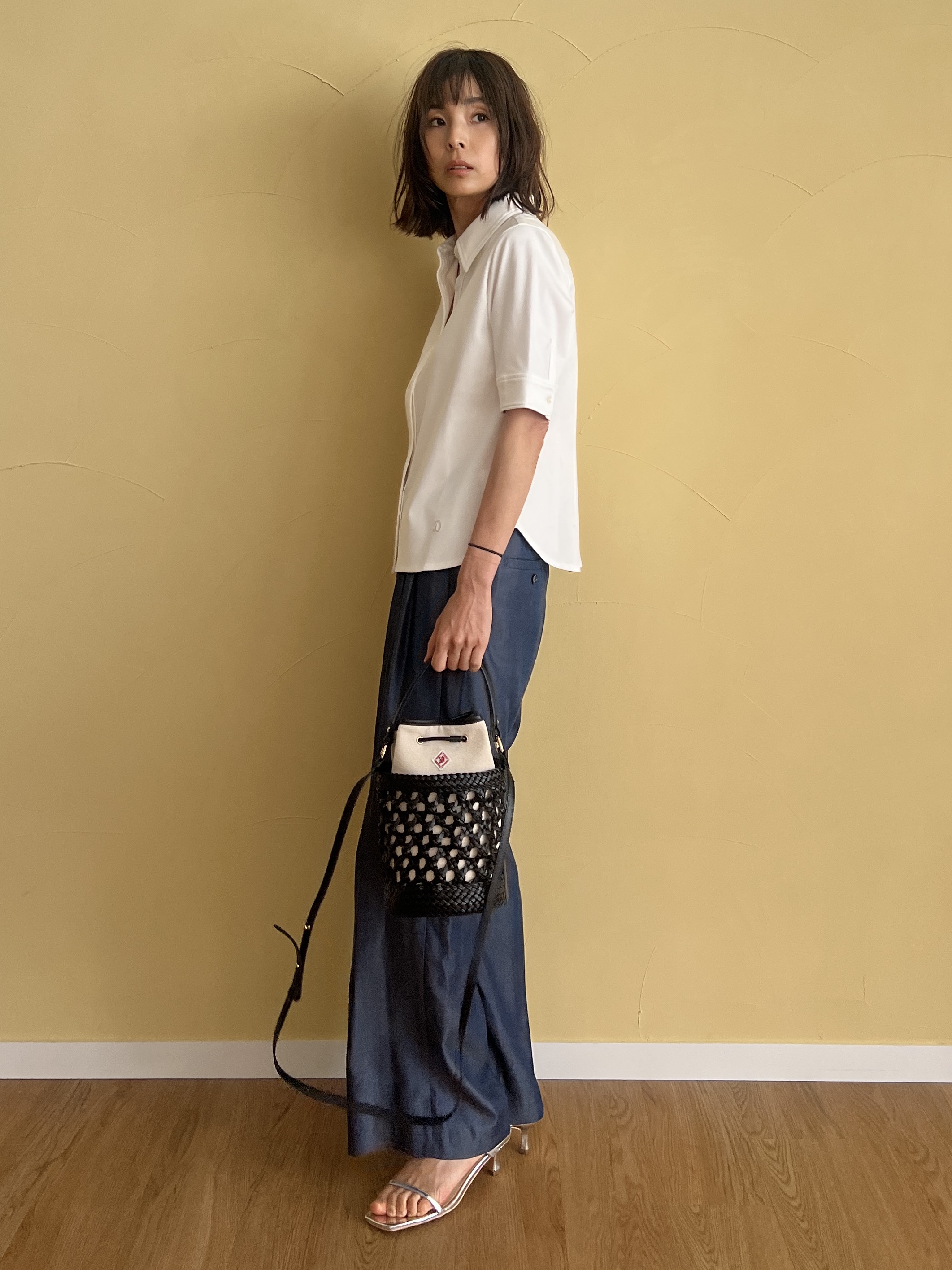 misaさんの「DRESSTERIOR｜【接触冷感／抗菌防臭／消臭】ICE CLEAR COTTON ハーフスリーブシャツ」を使ったコーディネート