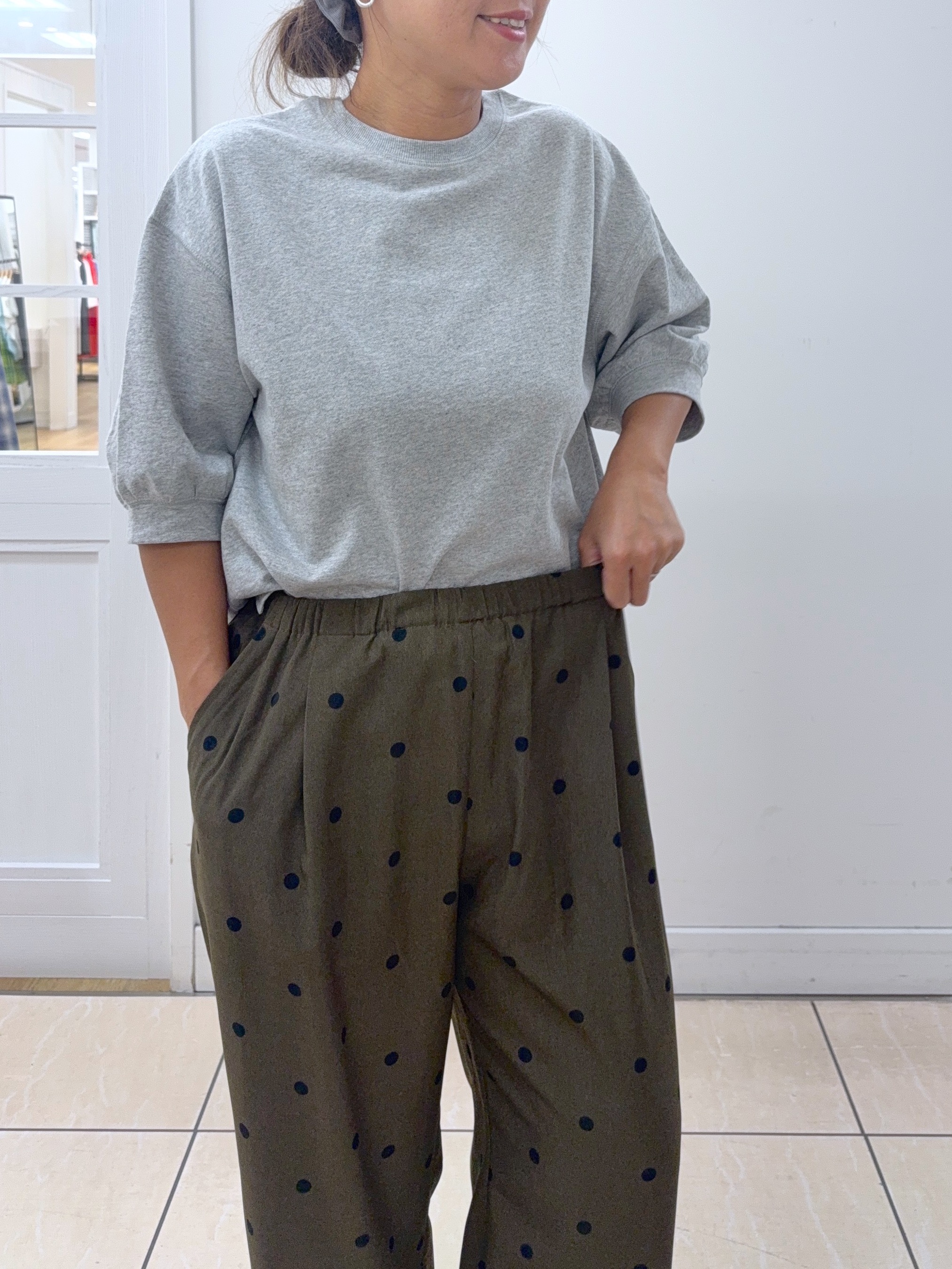 Osawaさんの「Dessin｜【高レビュー/洗える/XS-L】バックヘンリーミニ裏毛 5分袖」を使ったコーディネート
