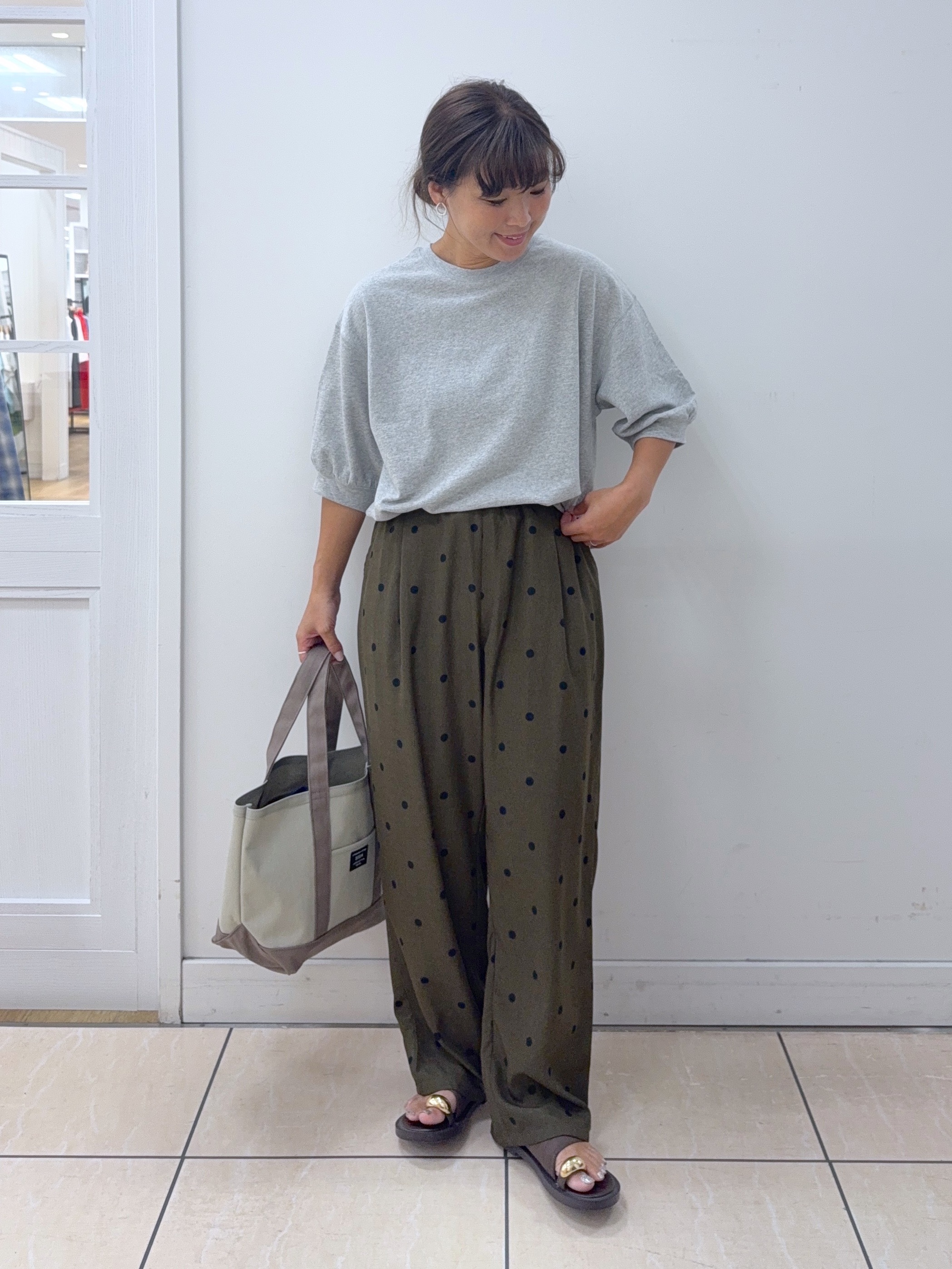 Osawaさんの「Dessin｜【高レビュー/洗える/XS-L】バックヘンリーミニ裏毛 5分袖」を使ったコーディネート