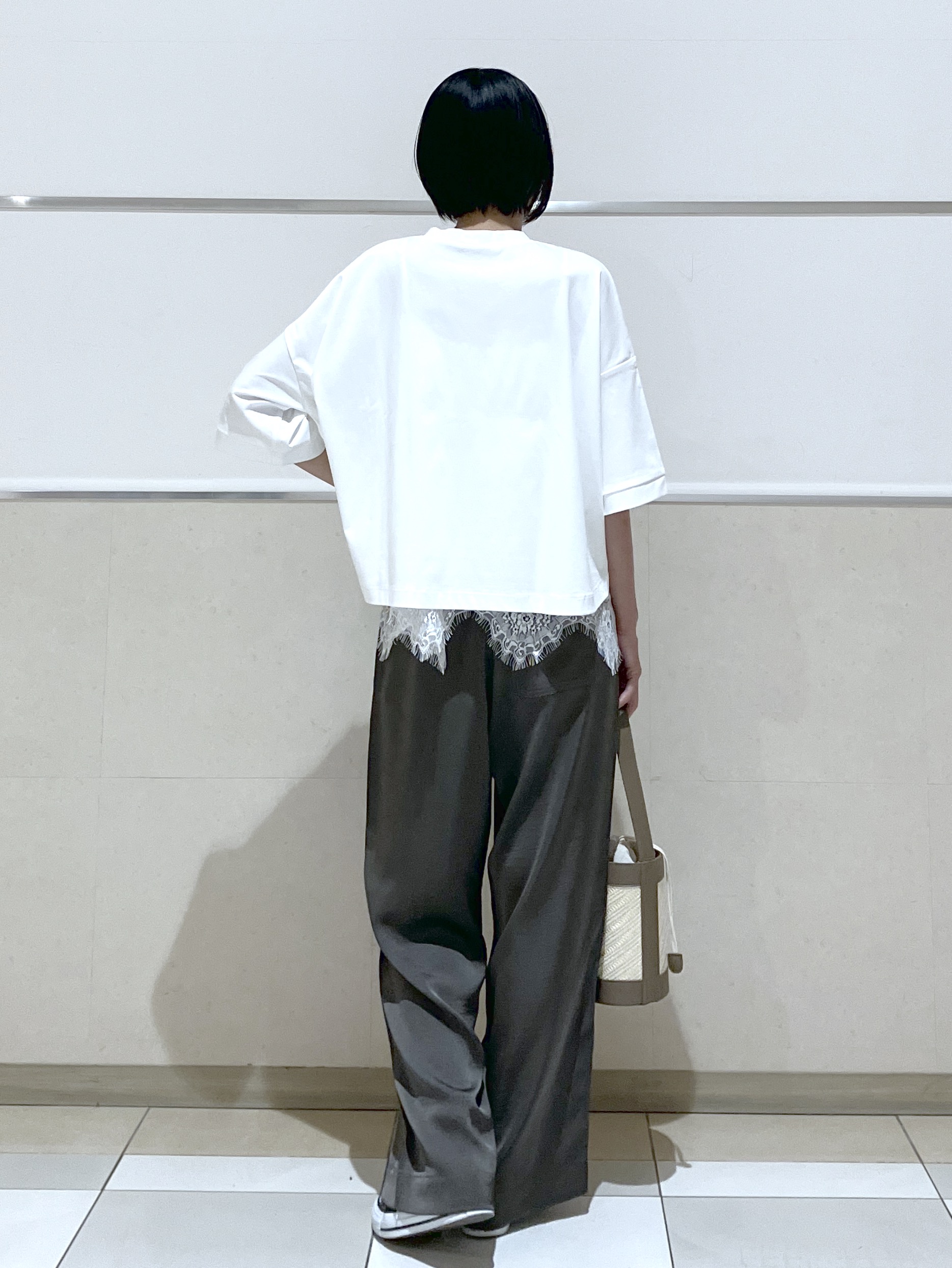 eriko さんの「Dessin｜【体型カバー】美光沢カットソーボクシーシルエット」を使ったコーディネート