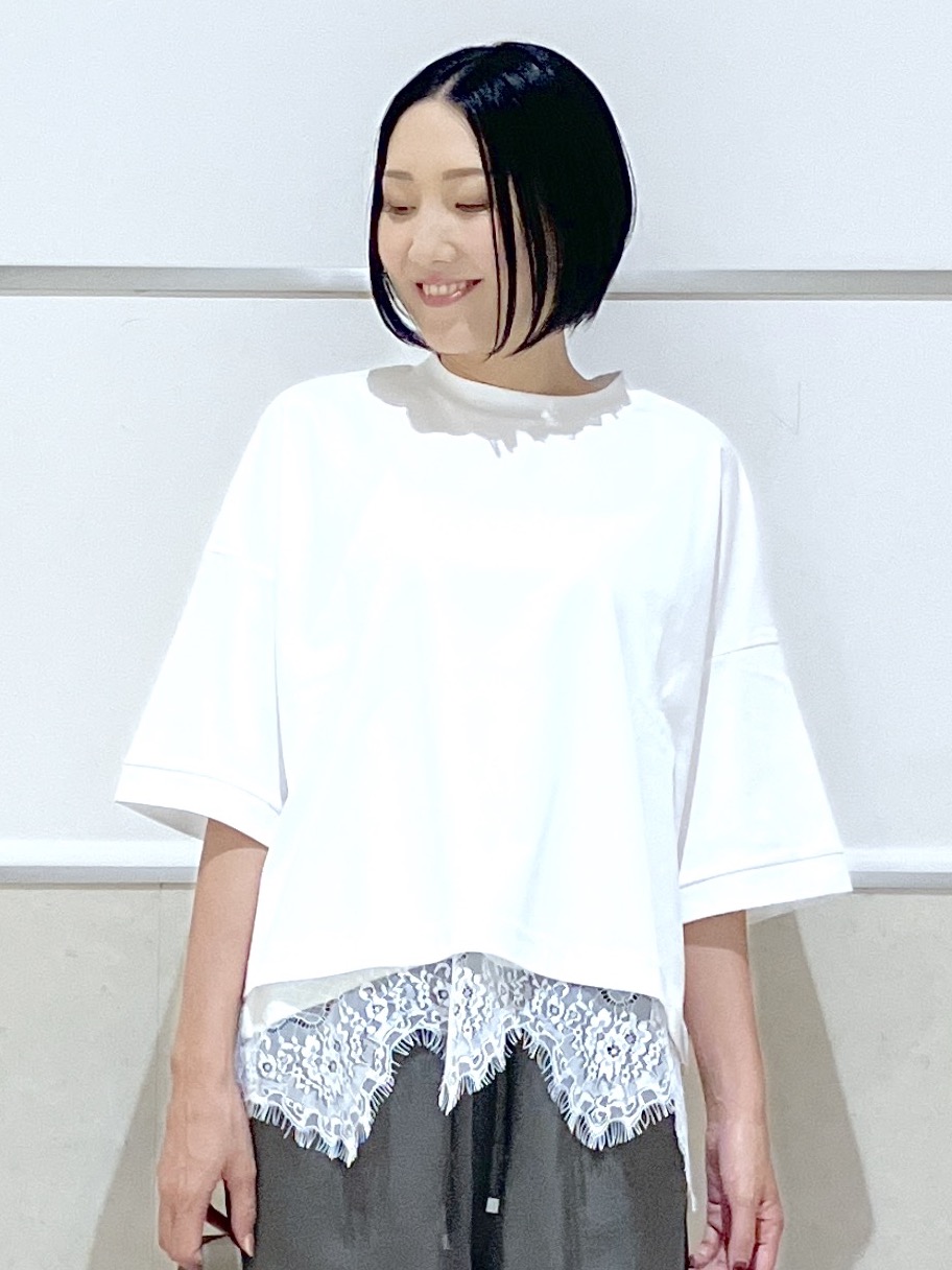 eriko さんの「Dessin｜【体型カバー】美光沢カットソーボクシーシルエット」を使ったコーディネート