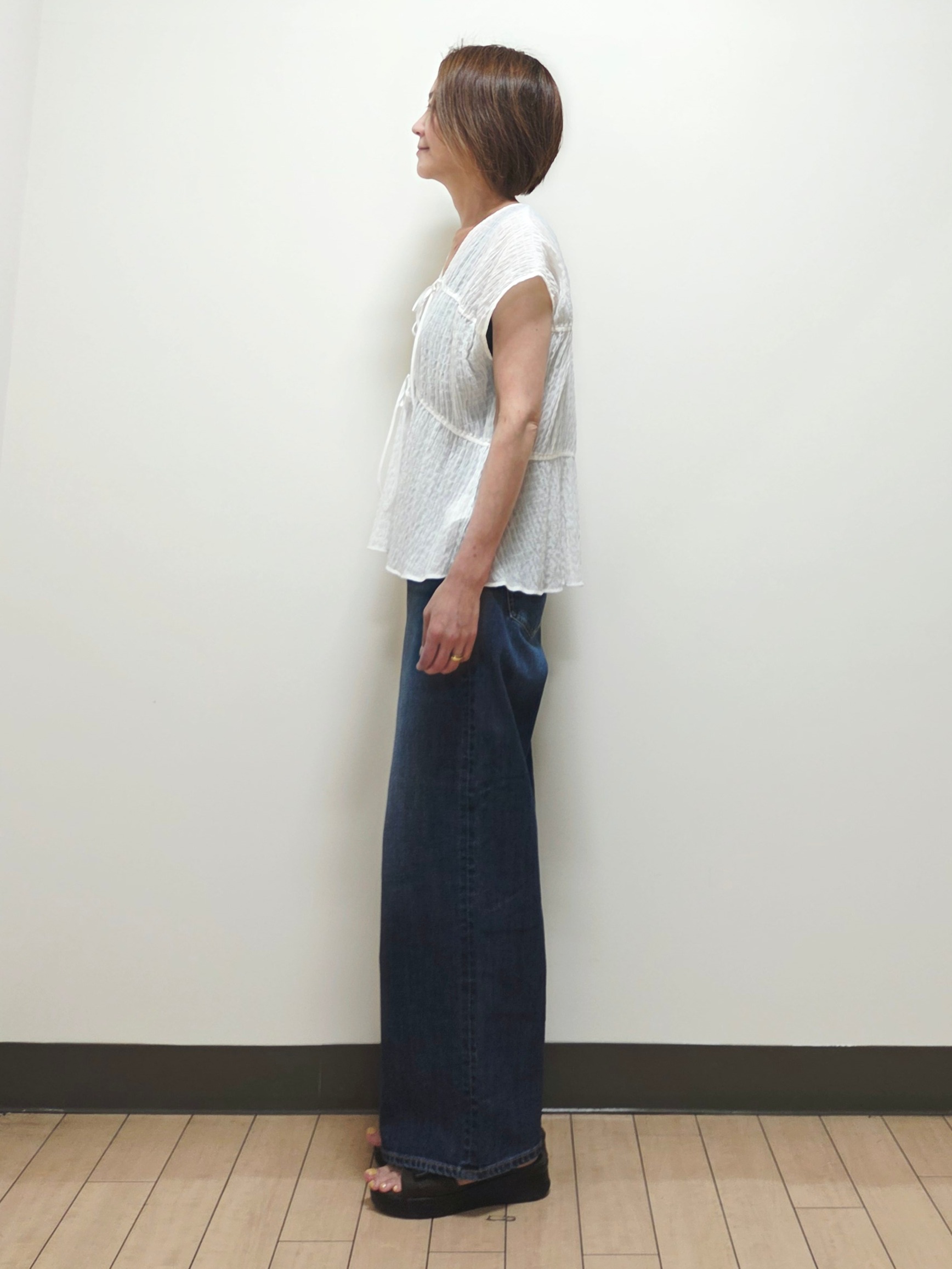 yuuさんの「Reflect｜すっきり見えバンドカラーシャツワンピース」を使ったコーディネート