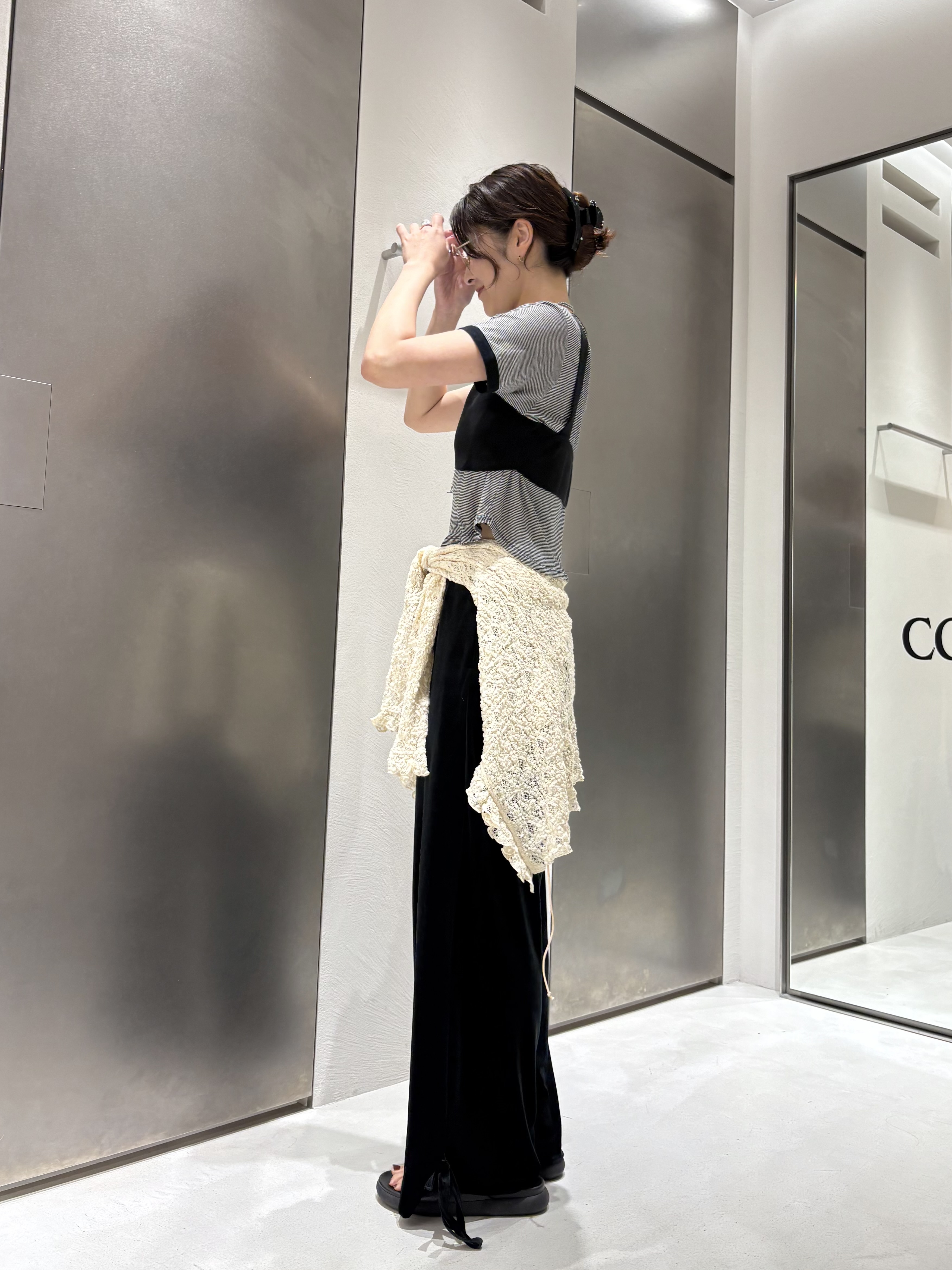 iwamiさんの「CODE A｜sheer ringer tee」を使ったコーディネート