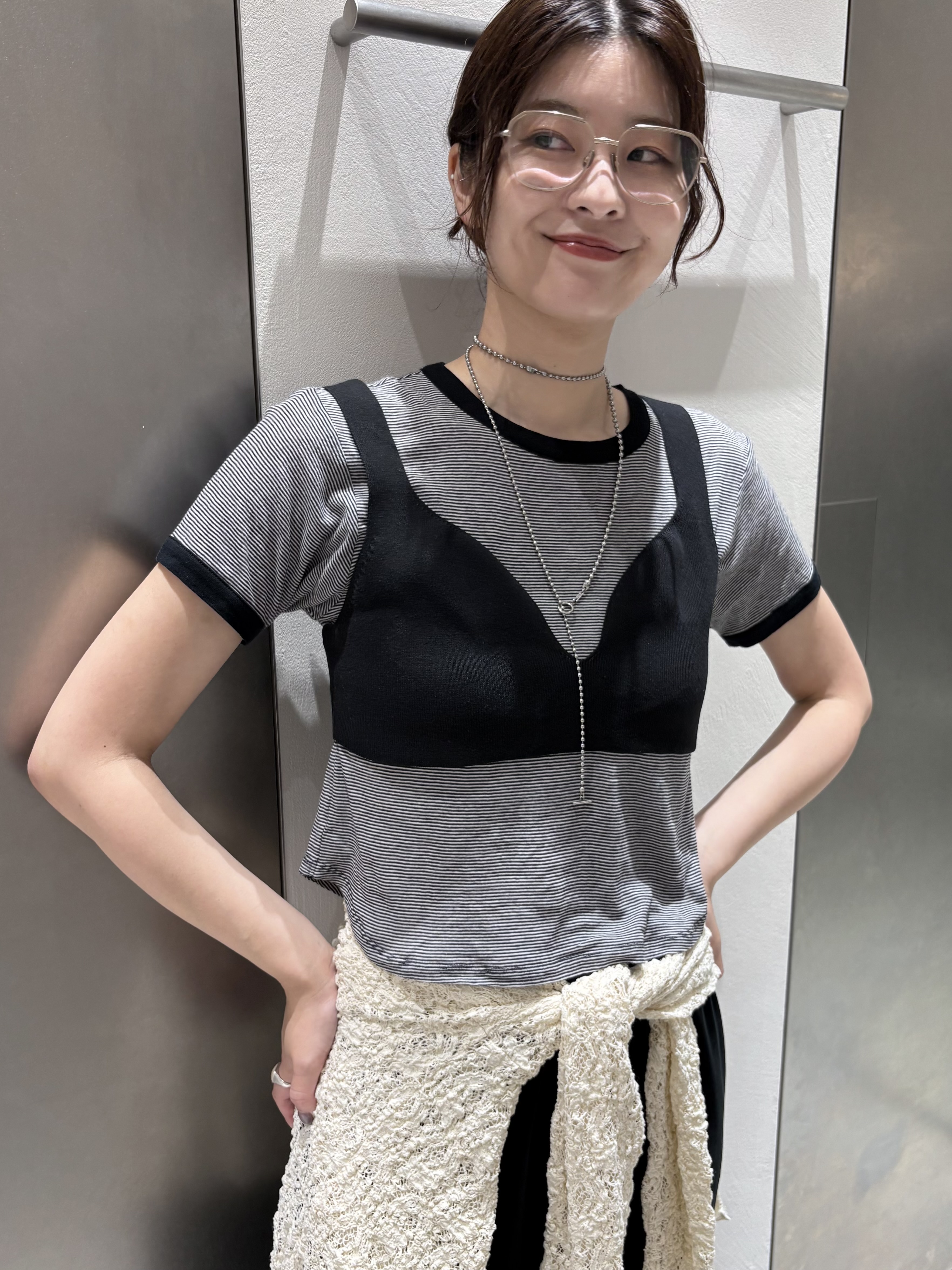 iwamiさんの「CODE A｜sheer ringer tee」を使ったコーディネート