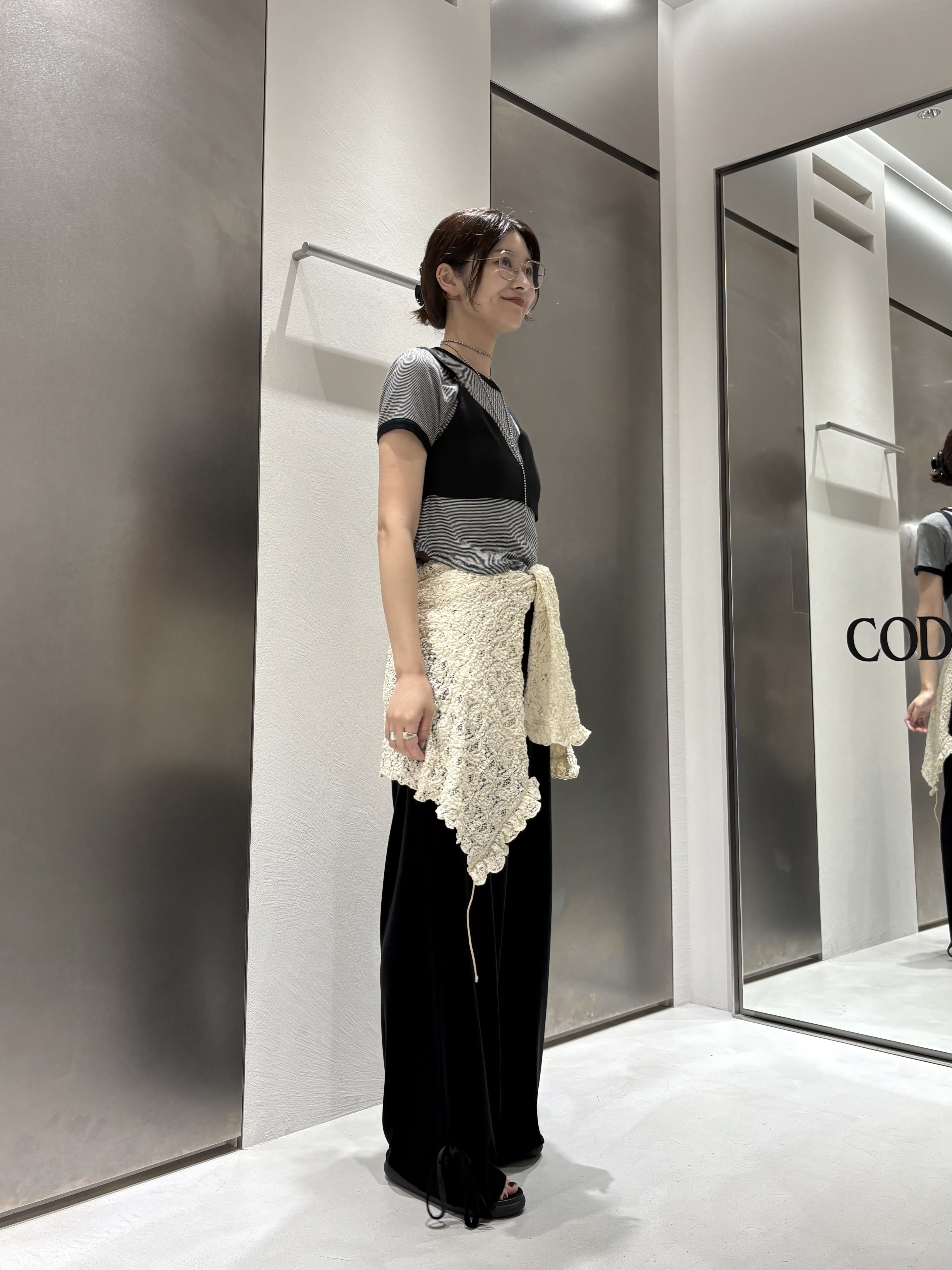 iwamiさんの「CODE A｜sheer ringer tee」を使ったコーディネート