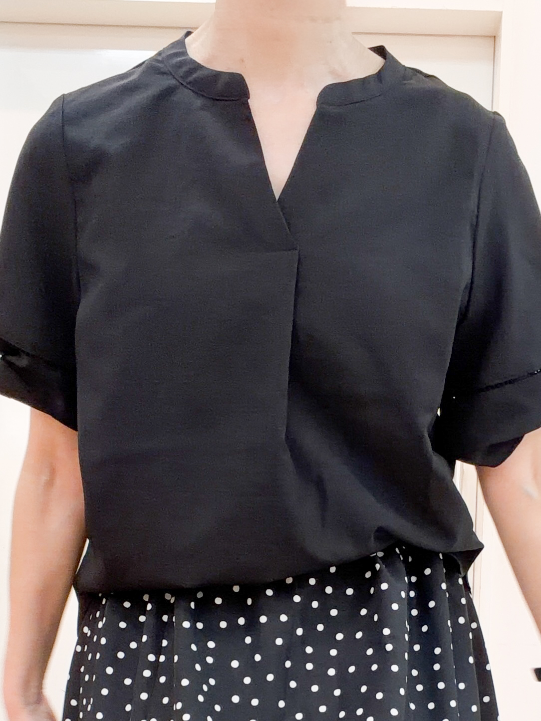 みぃさんの「SHOO･LA･RUE｜【洗濯後しわになりにくい/インせずきまる】シンプルだけど女性らしい 麻調スキッパーブラウス」を使ったコーディネート