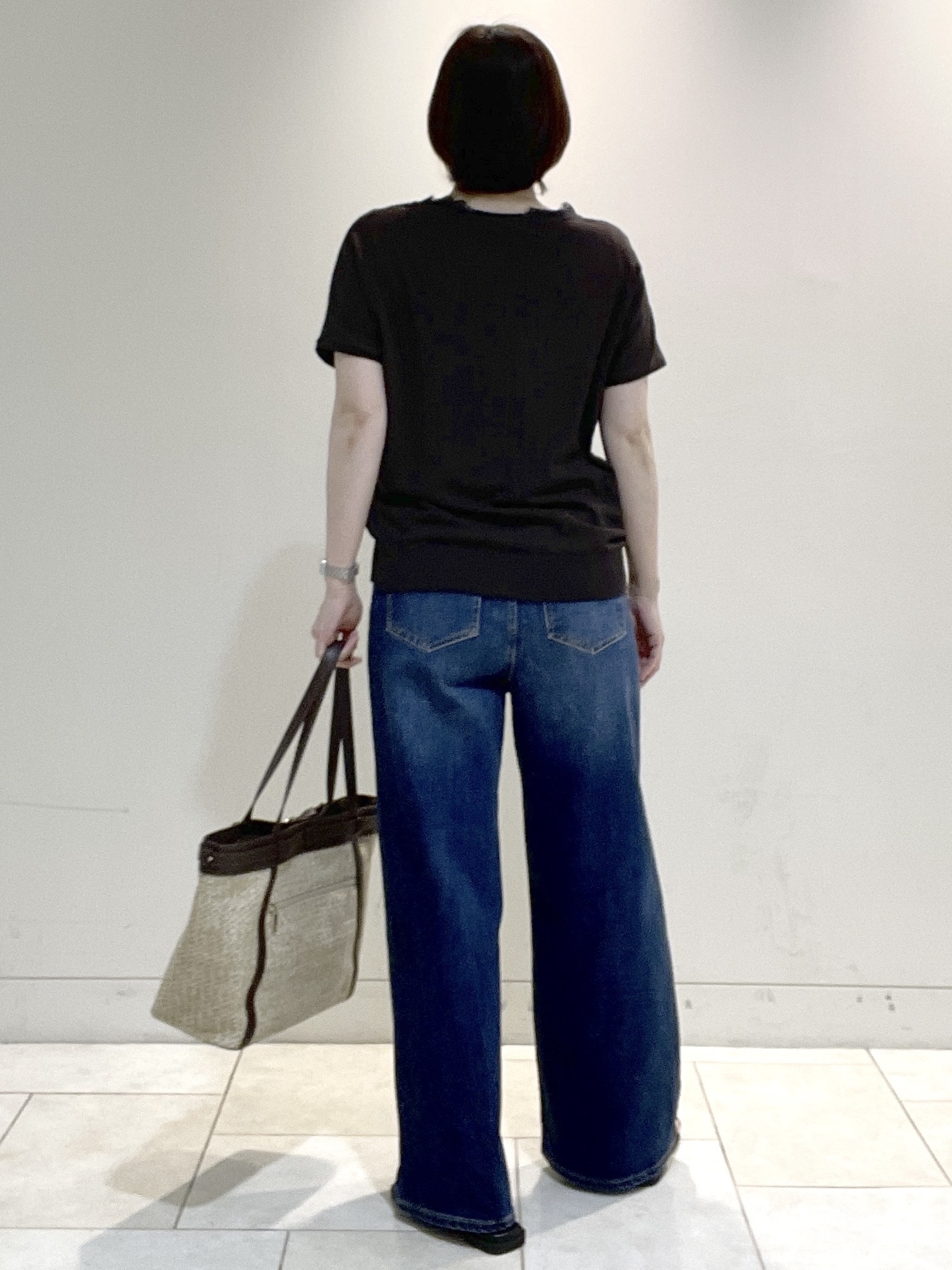 フミさんの「Reflect｜【二の腕カバー／手洗い可】ネックレース フレンチスリーブニット」を使ったコーディネート