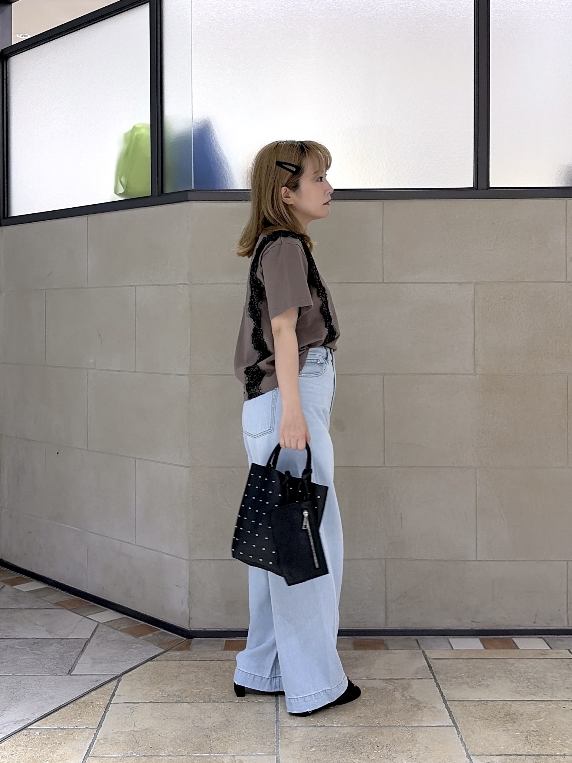 よねさんの「INDIVI｜レースステッチドTシャツ」を使ったコーディネート