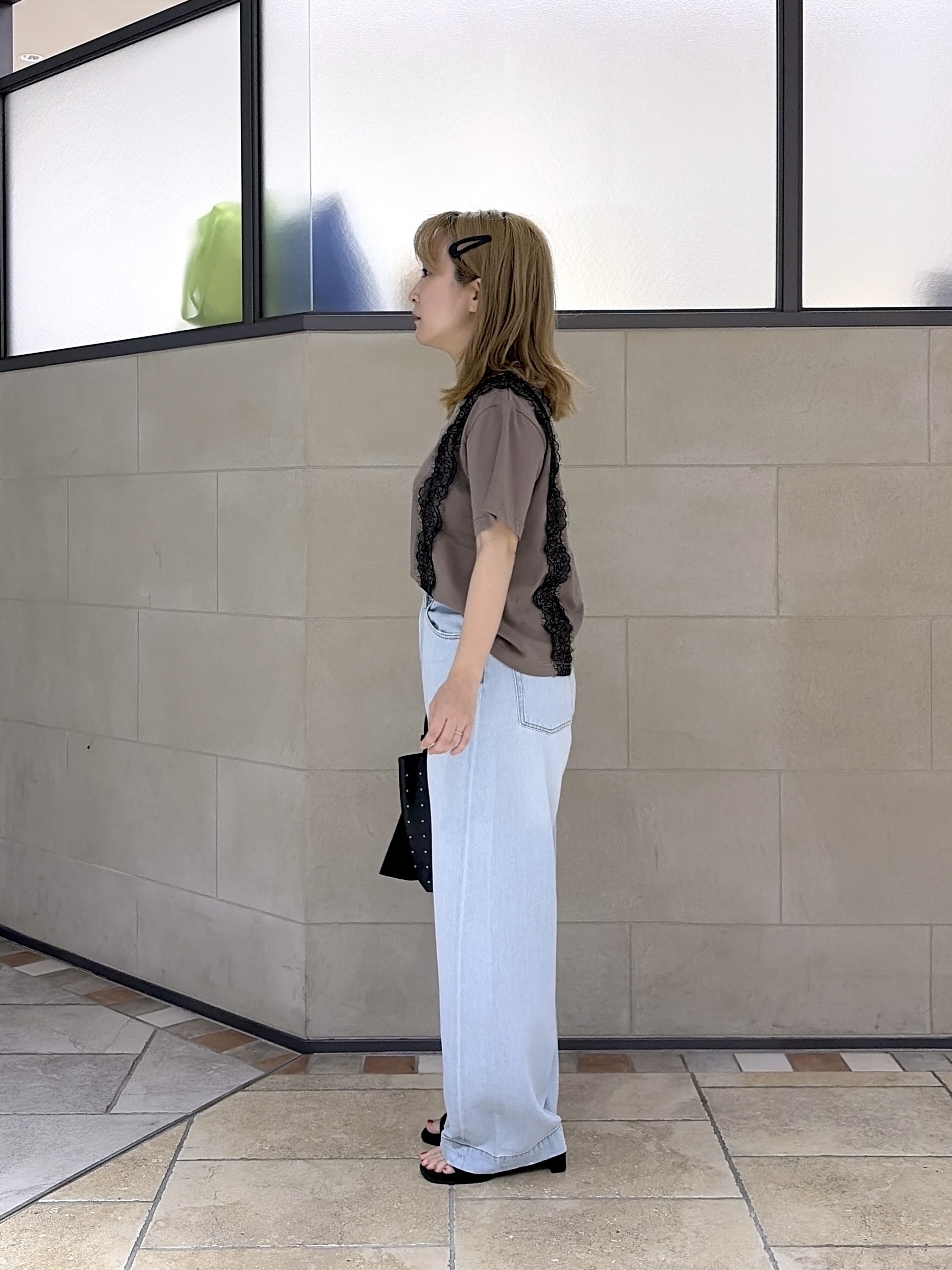 よねさんの「INDIVI｜レースステッチドTシャツ」を使ったコーディネート