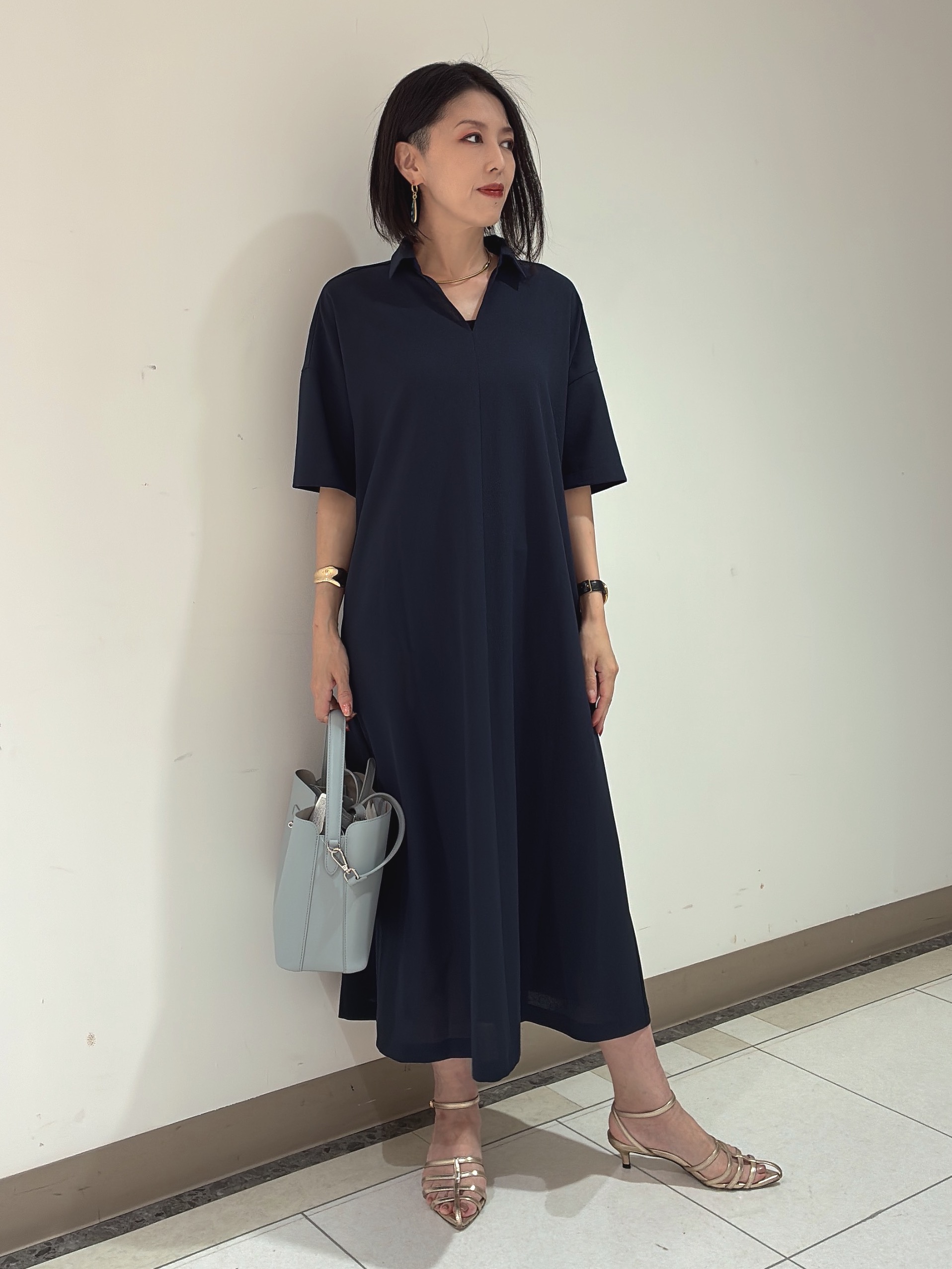 環さんの「UNTITLED｜【初秋も活躍/UVカット/接触冷感】エアリークールワンピース」を使ったコーディネート