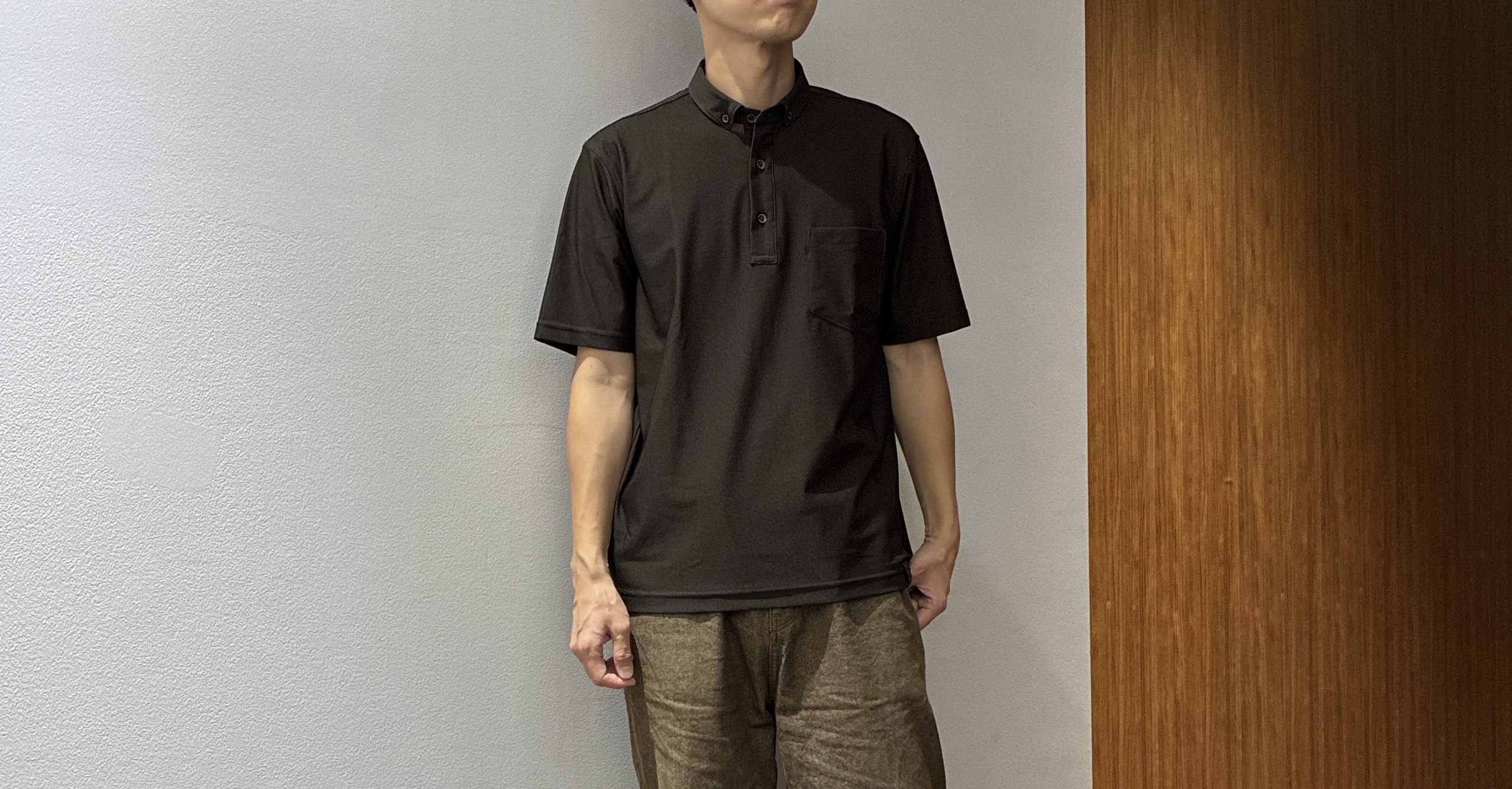 わいずみさんの「TAKEO KIKUCHI｜【通気性】AIR TOOL ポロシャツ」を使ったコーディネート