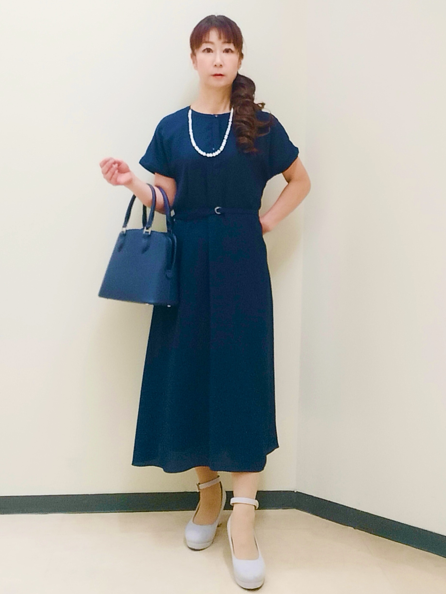 花さんの「Reflect｜【手洗い可】プリント柄ワンピース」を使ったコーディネート