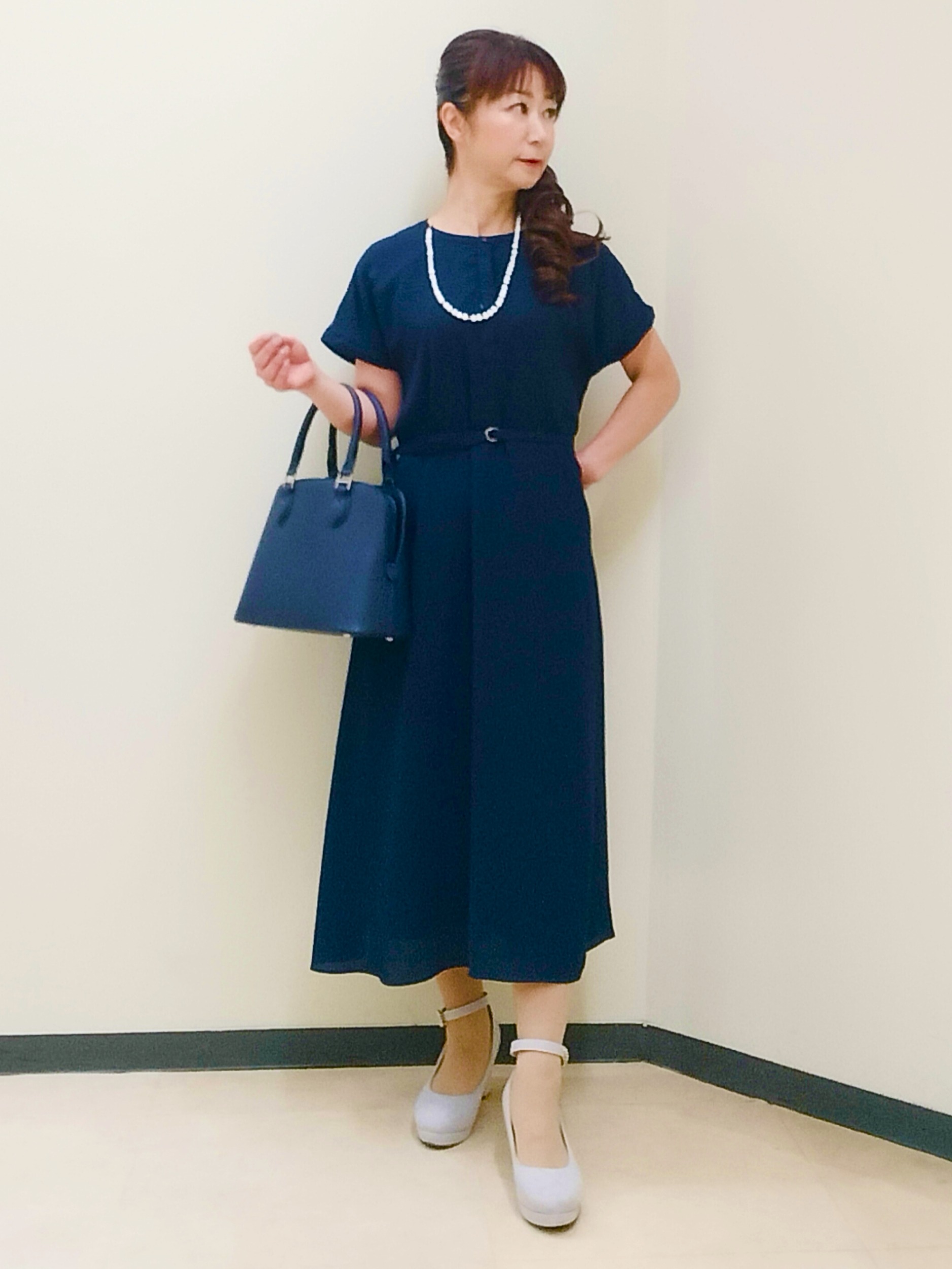 花さんの「Reflect｜【手洗い可】プリント柄ワンピース」を使ったコーディネート