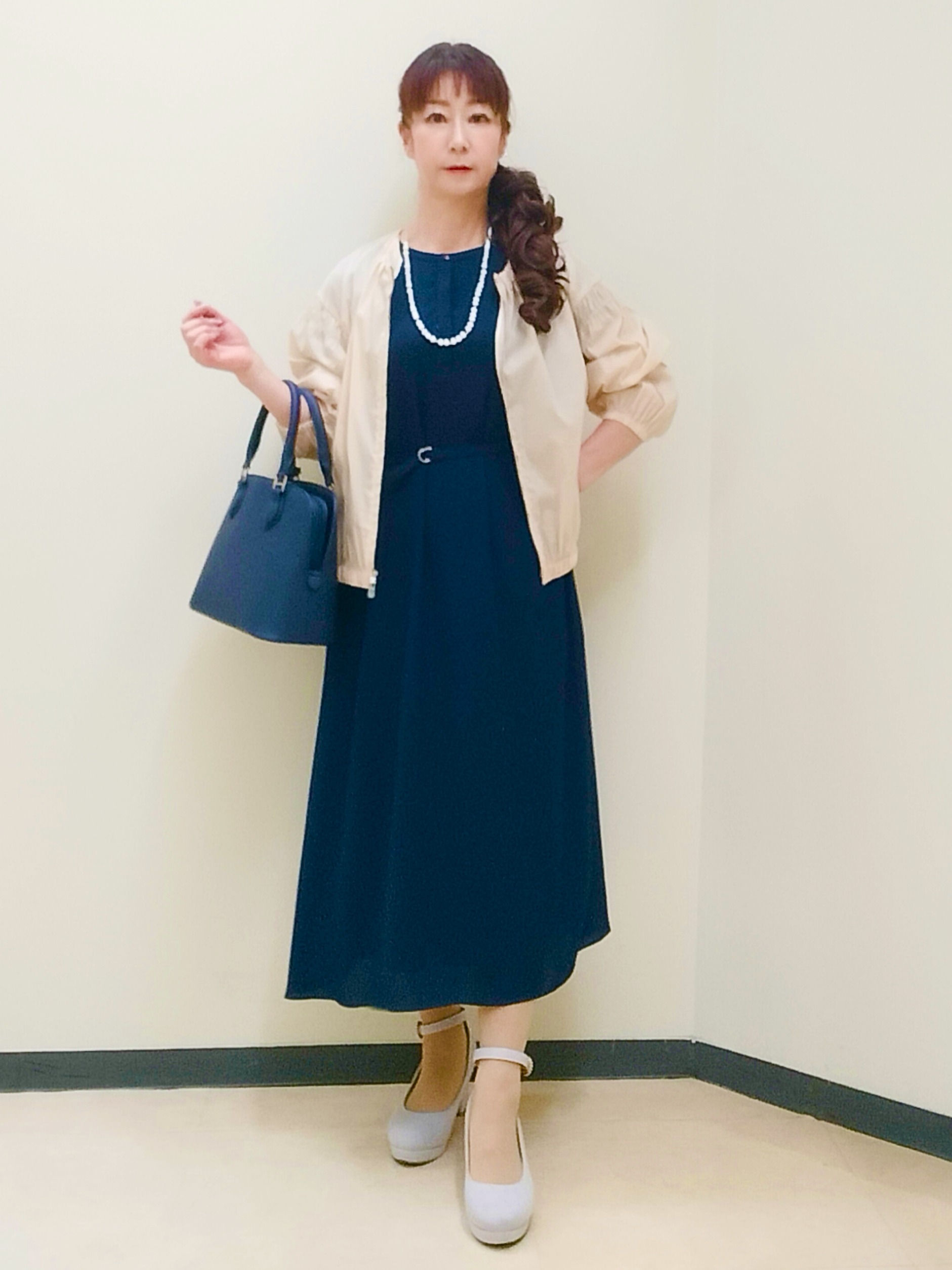 花さんの「Reflect｜【手洗い可】プリント柄ワンピース」を使ったコーディネート