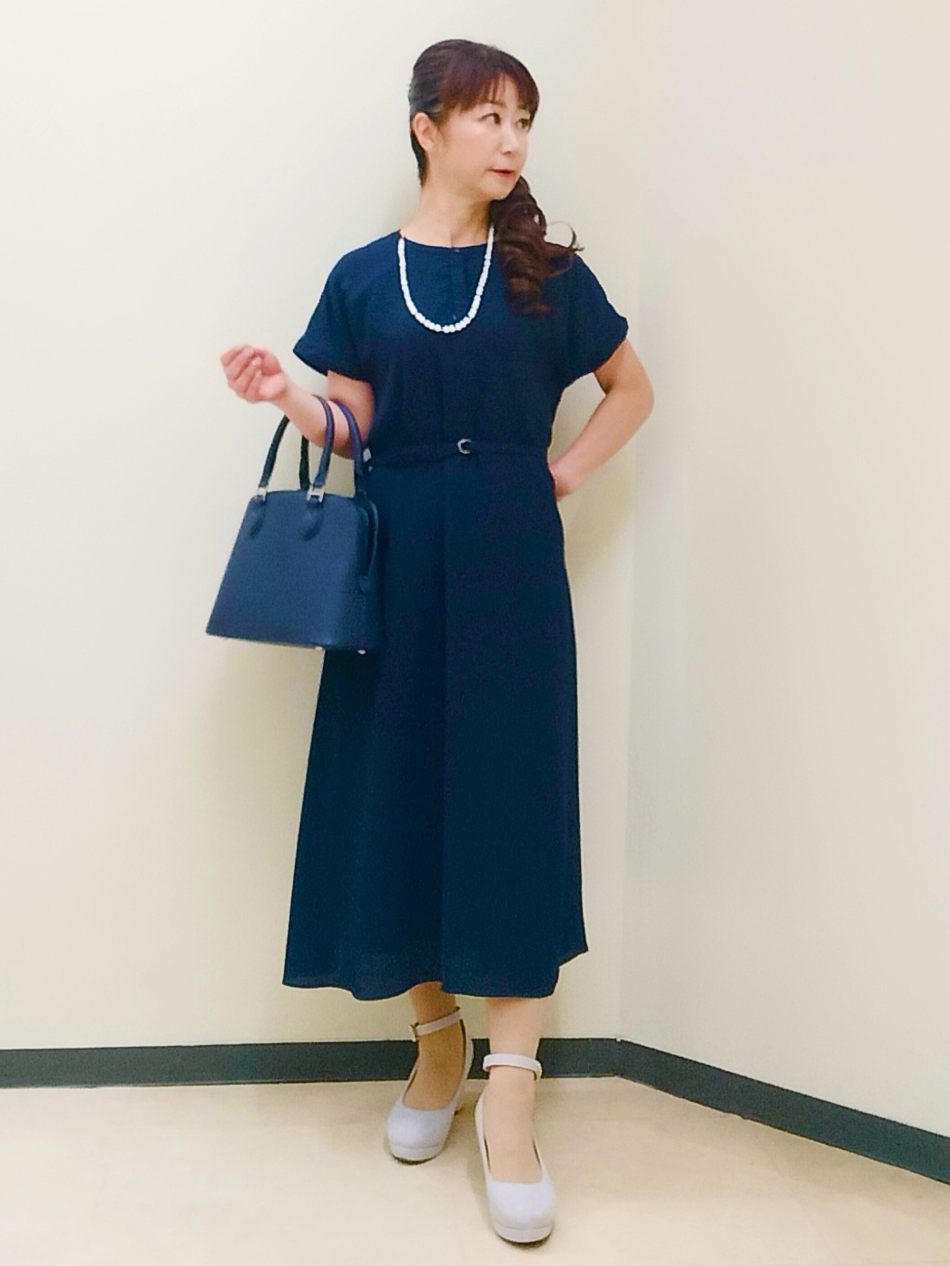 花さんの「Reflect｜【手洗い可】プリント柄ワンピース」を使ったコーディネート