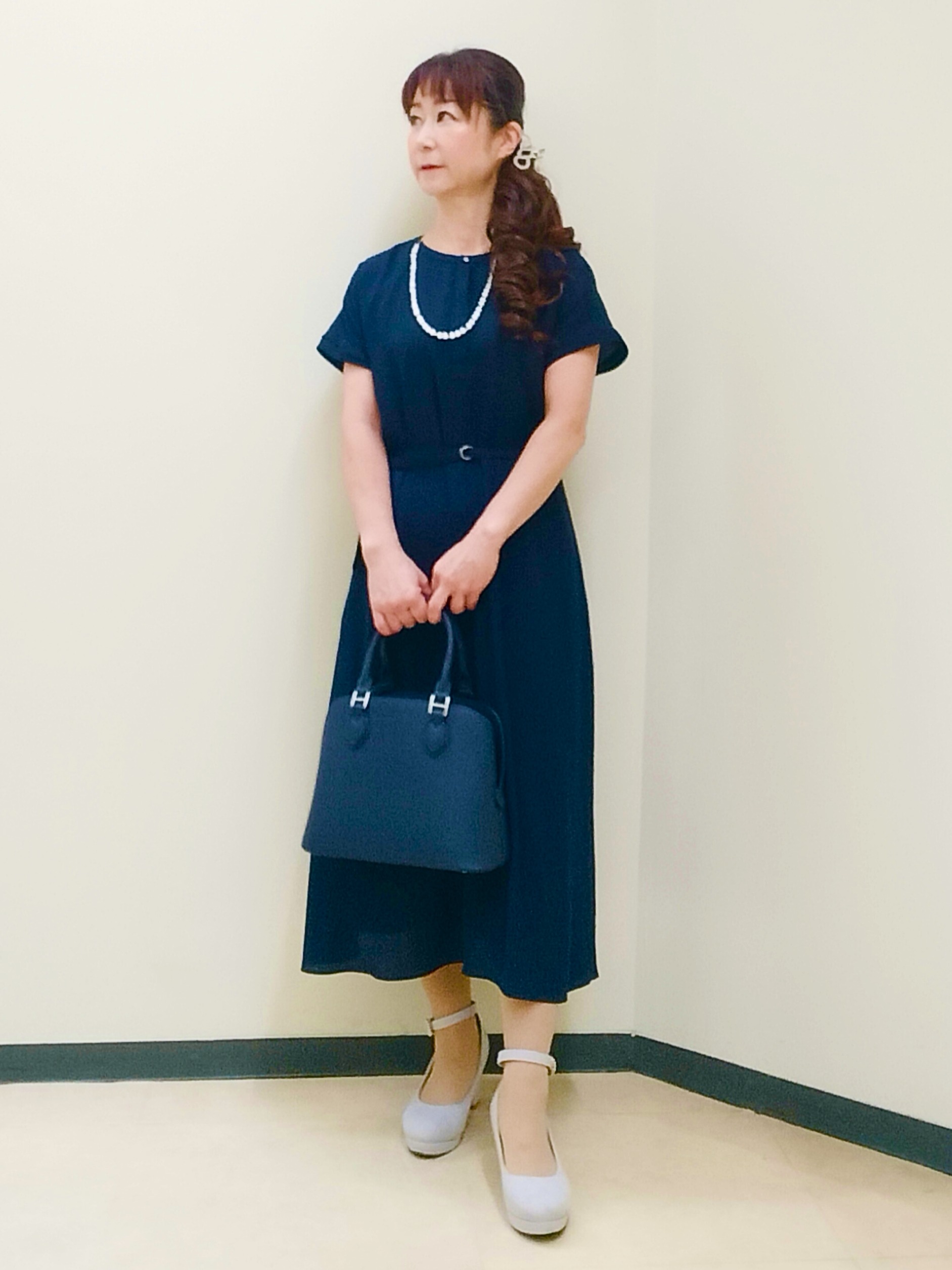 花さんの「Reflect｜【手洗い可】プリント柄ワンピース」を使ったコーディネート