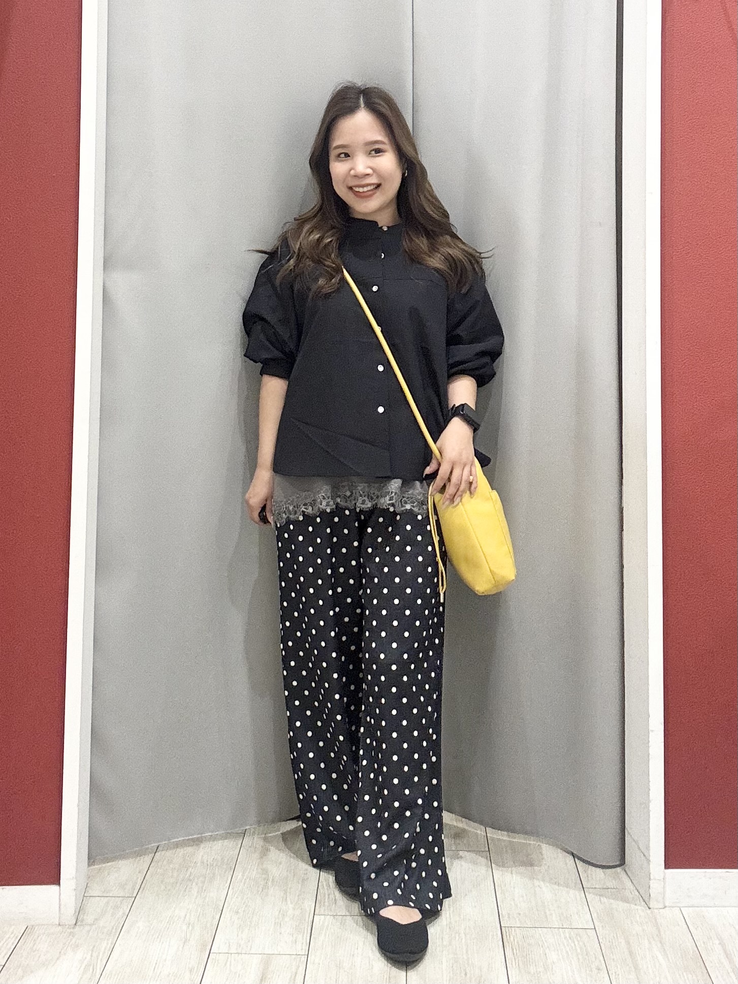 shioさんの「SHOO･LA･RUE｜【通気性〇/S-LL/洗濯機可】さらりと心地よい。ノーカラーシャツ」を使ったコーディネート