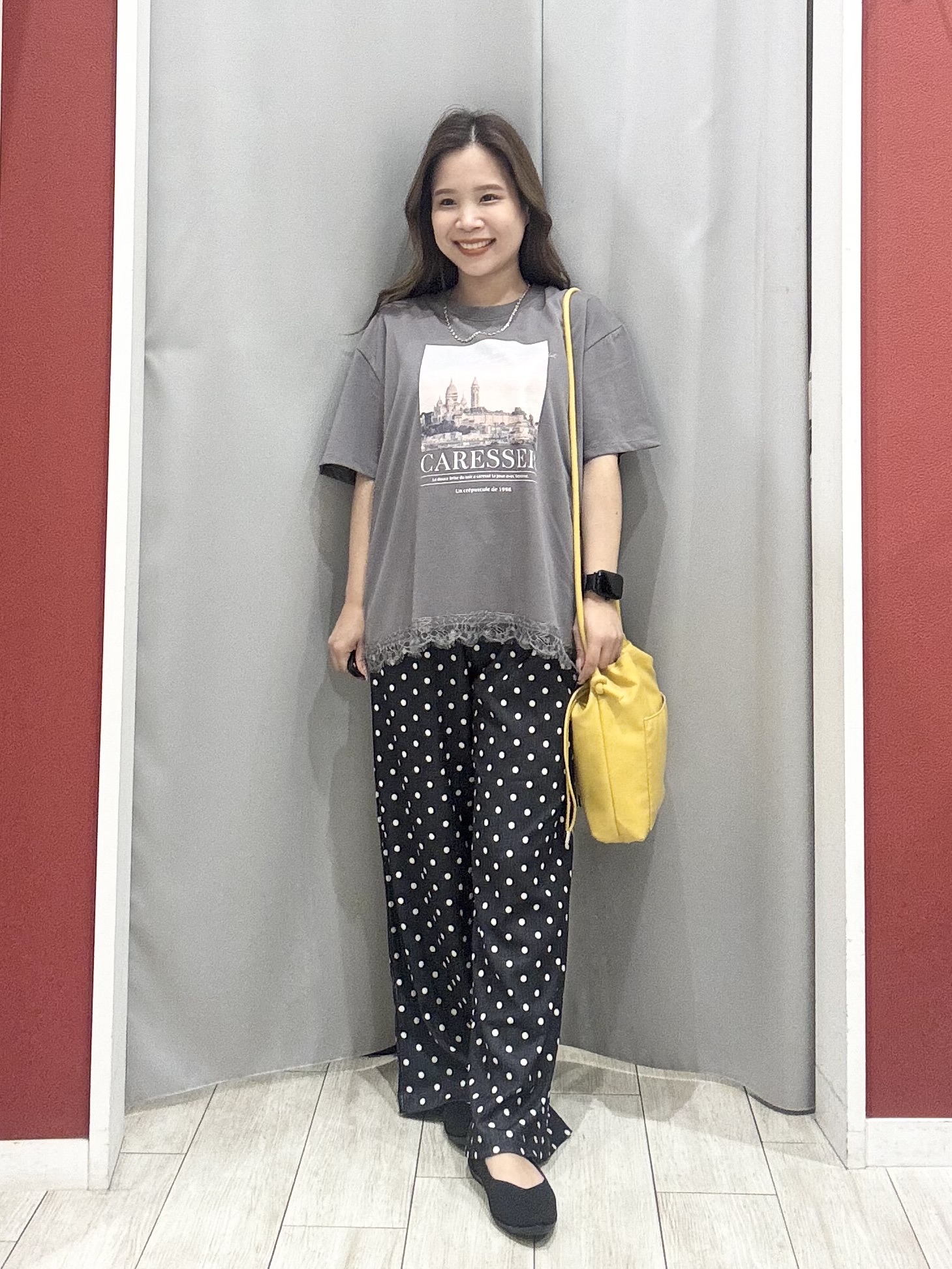 shioさんの「SHOO･LA･RUE｜【通気性〇/S-LL/洗濯機可】さらりと心地よい。ノーカラーシャツ」を使ったコーディネート