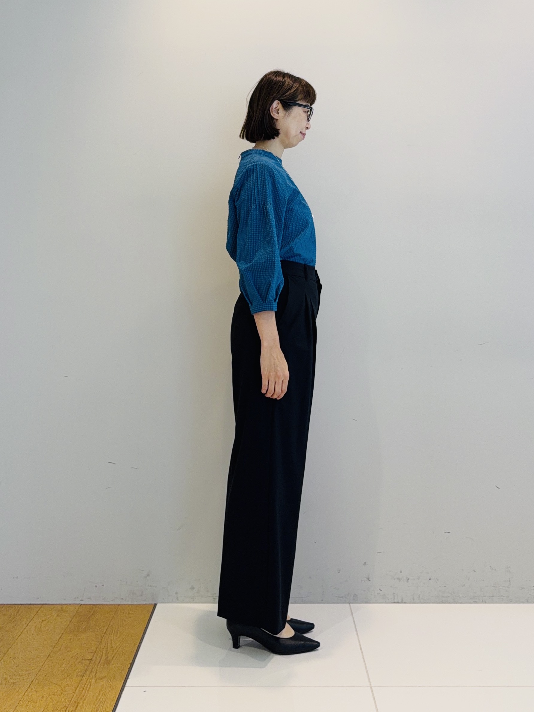 murayamaさんの「INDIVI｜【初秋にピッタリ！／洗える】凹凸素材ミニスタンドトップス」を使ったコーディネート