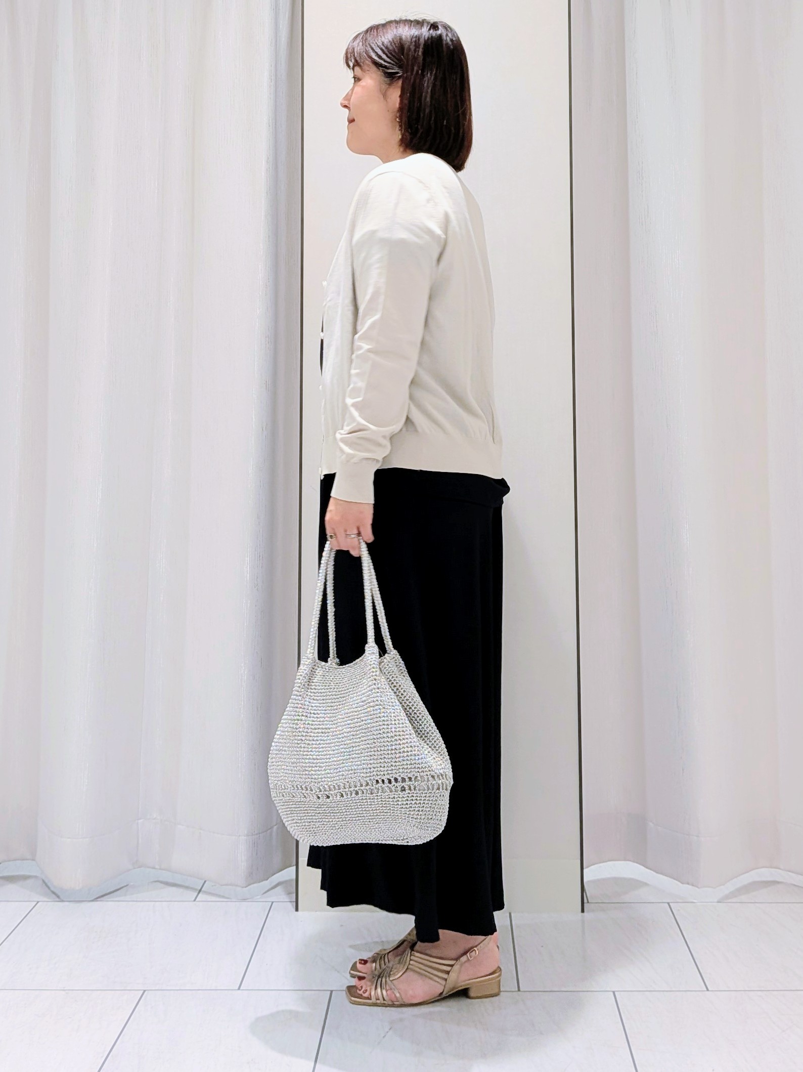 Onumaさんの「UNTITLED｜◆【9色展開/アンサンブル可】コットンクルーネックカーディガン」を使ったコーディネート