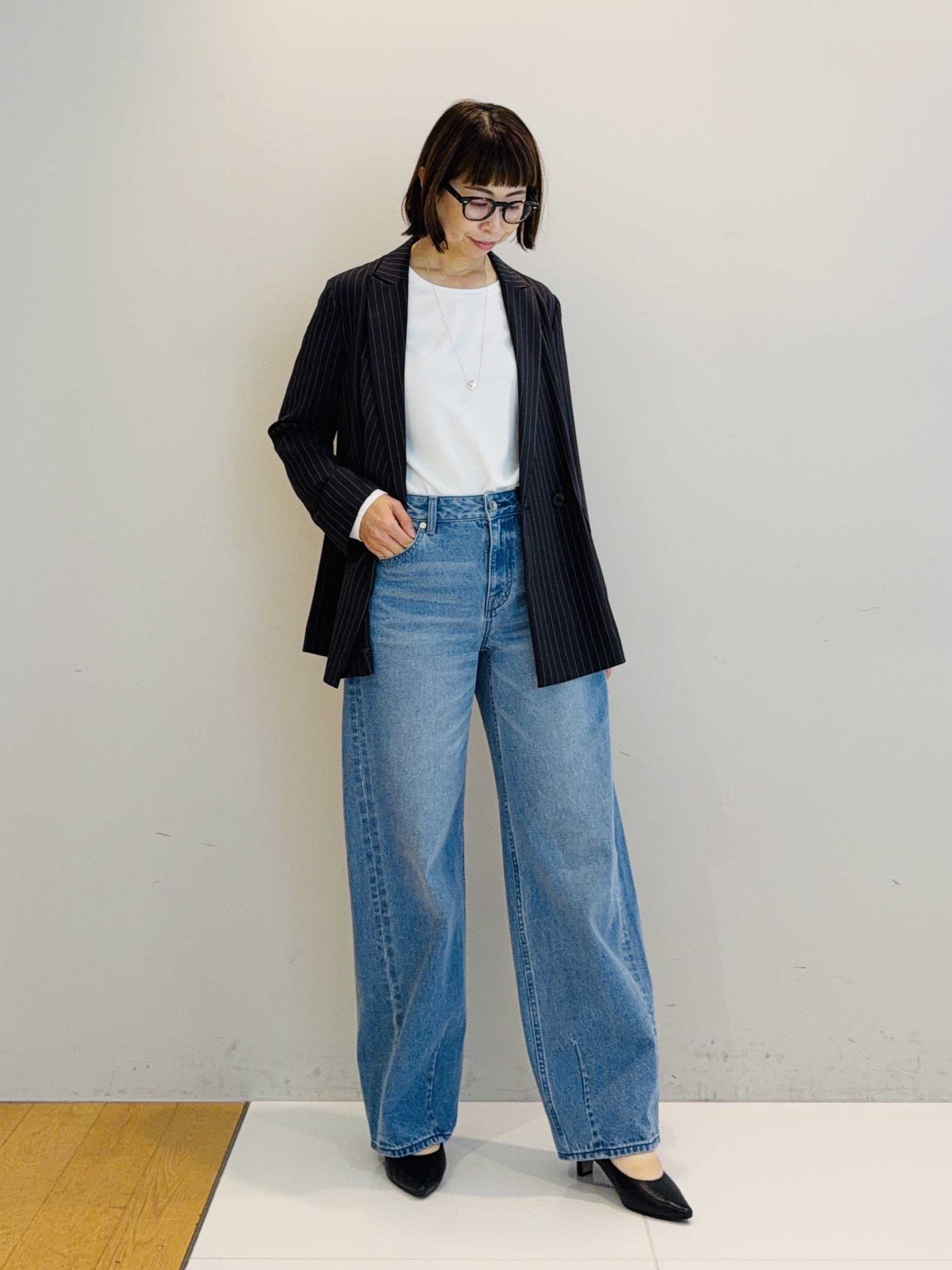 murayamaさんの「INDIVI｜【初秋/UVケア/着る日傘】ダブルジャケット」を使ったコーディネート