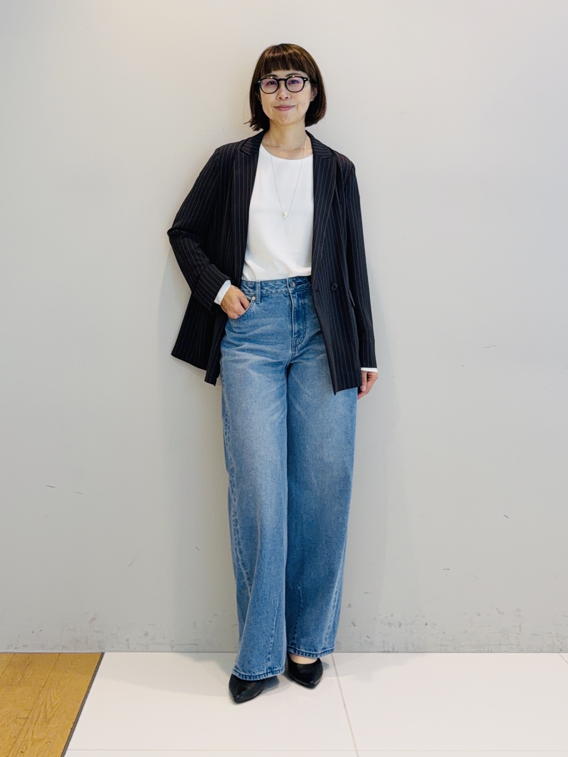 murayamaさんの「INDIVI｜【初秋/UVケア/着る日傘】ダブルジャケット」を使ったコーディネート