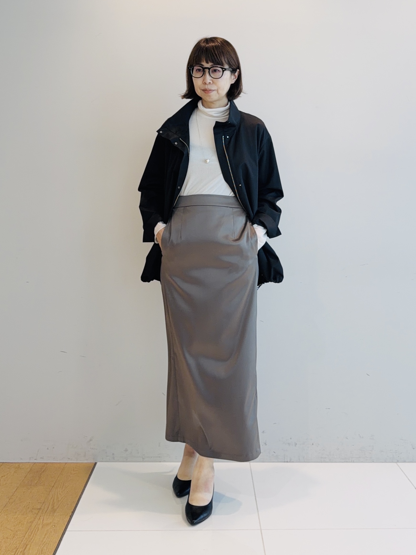 murayamaさんの「INDIVI｜【レイヤード／袖口シアー／日本製】ベロアジャージトップス」を使ったコーディネート