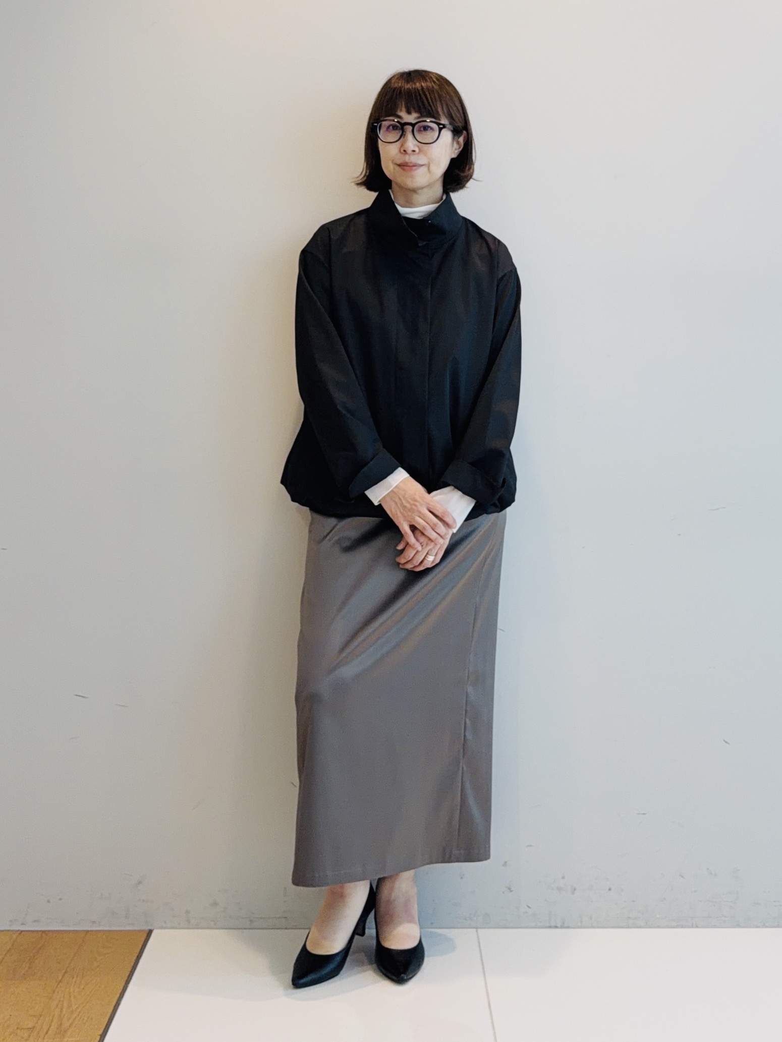 murayamaさんの「INDIVI｜【レイヤード／袖口シアー／日本製】ベロアジャージトップス」を使ったコーディネート