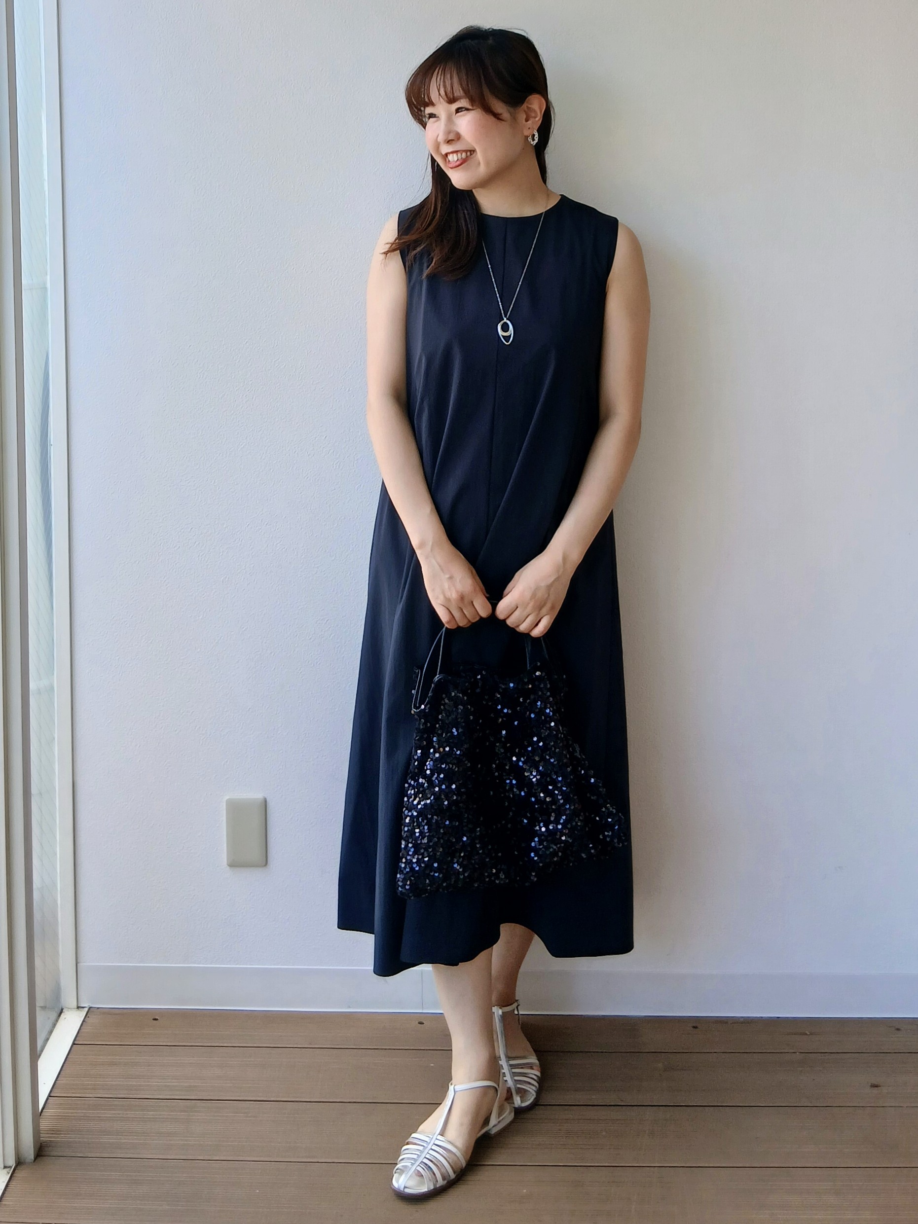 なみきさんの「UNTITLED｜【残暑も快適/接触冷感/UVカット/吸水速乾】Aラインロングワンピース」を使ったコーディネート