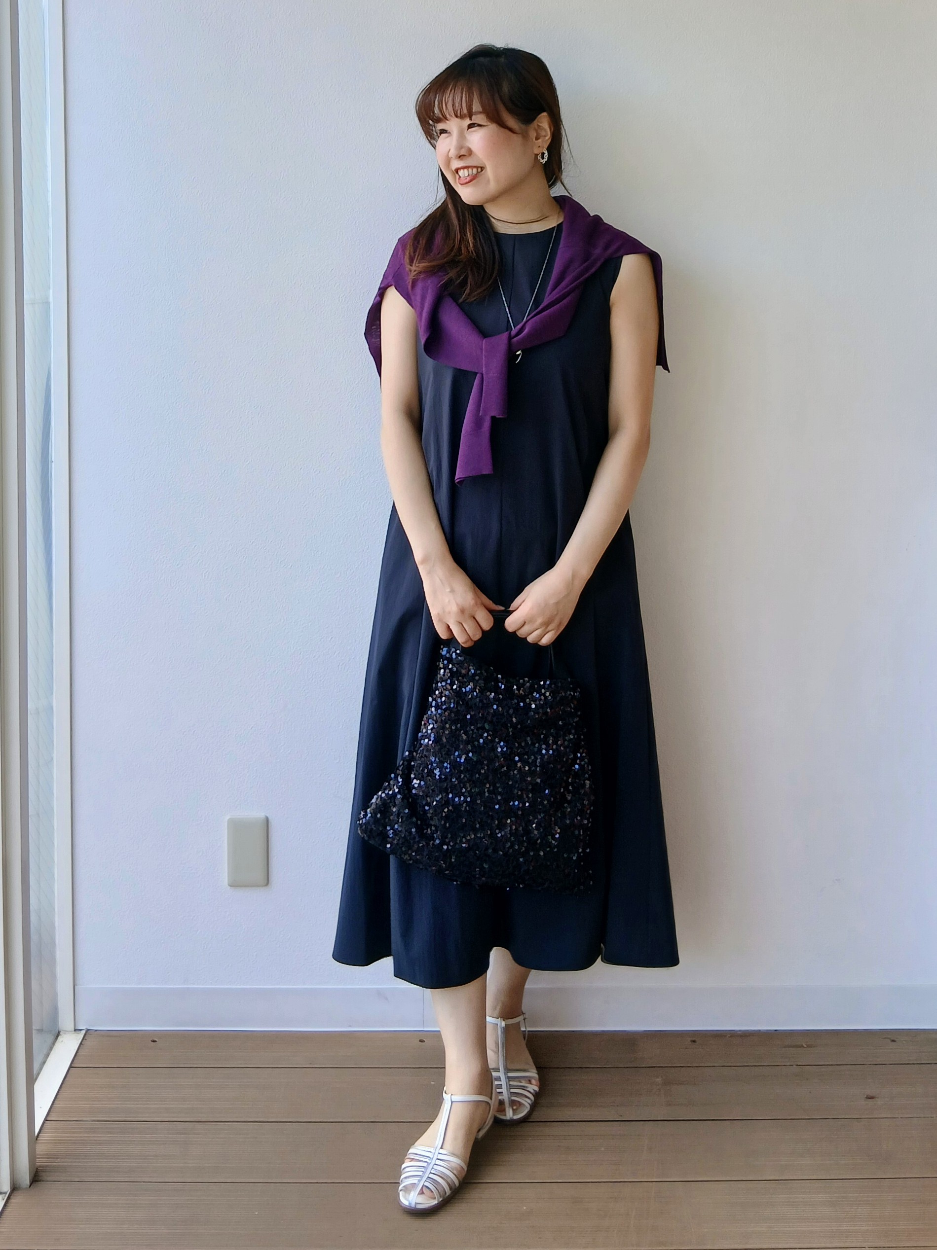なみきさんの「UNTITLED｜【残暑も快適/接触冷感/UVカット/吸水速乾】Aラインロングワンピース」を使ったコーディネート