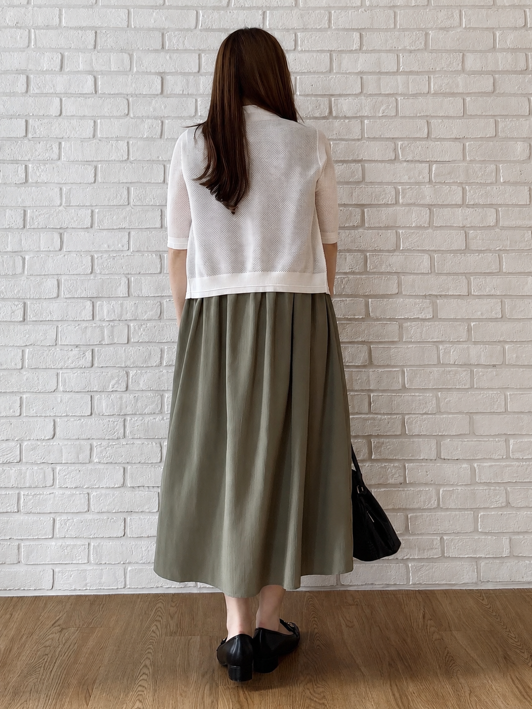 sayaさんの「grove｜【洗える】透けない、大人のメッシュカーディガン」を使ったコーディネート