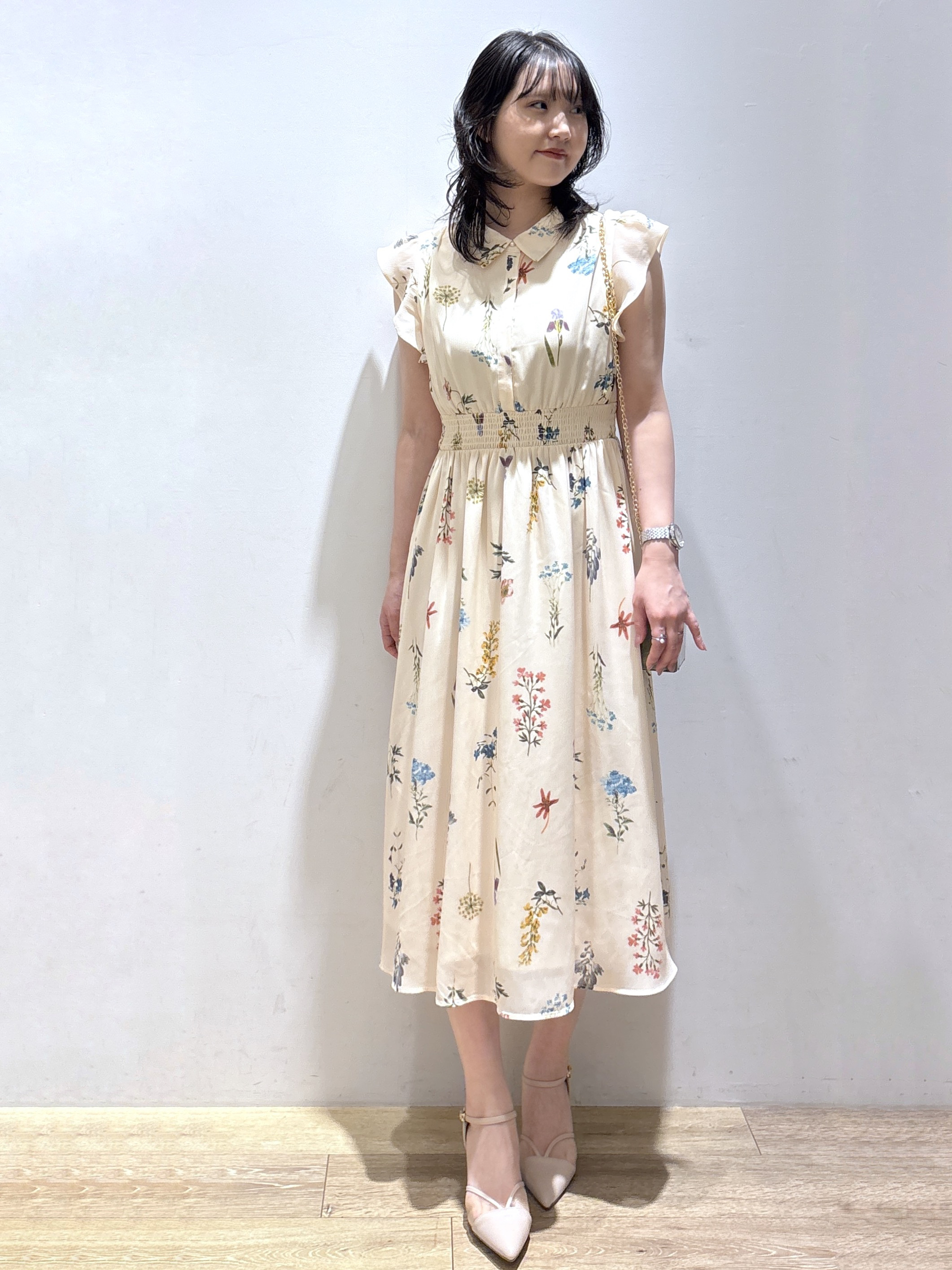 mizukiさんの「index｜【マツコの知らない世界で紹介】ボタニカルフレアワンピース《洗濯機OK》」を使ったコーディネート