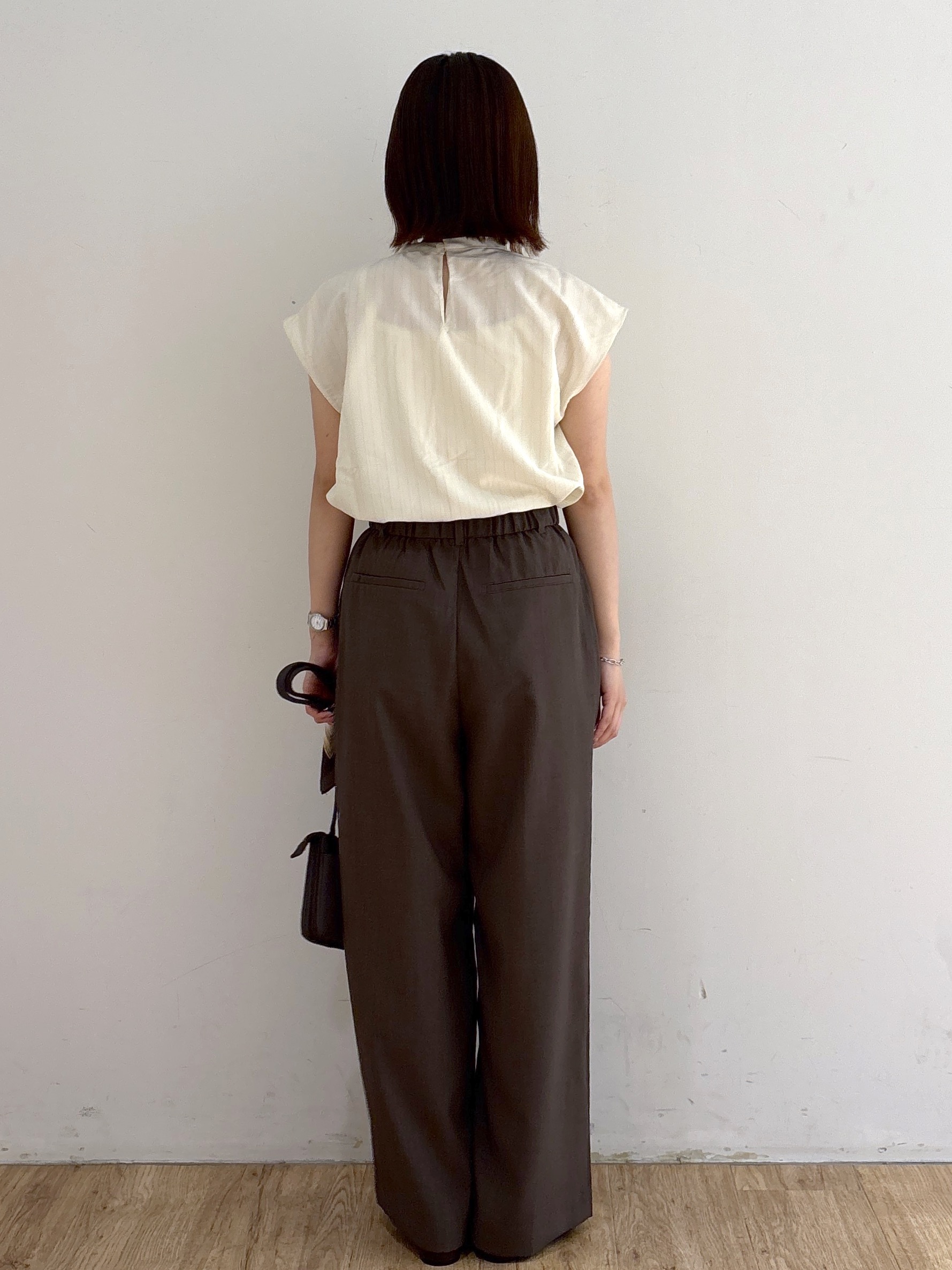 mireiさんの「OPAQUE.CLIP｜ボウタイフリルブラウス【洗濯機OK】」を使ったコーディネート