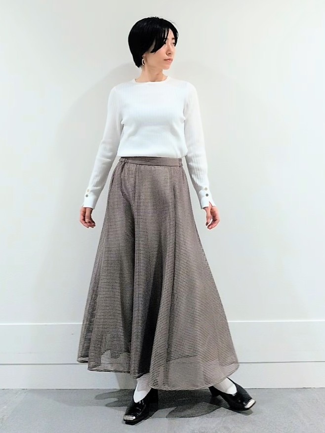 ミズタさんの「UNTITLED｜◆【アンサンブル可/洗える】ワイドリブニット」を使ったコーディネート