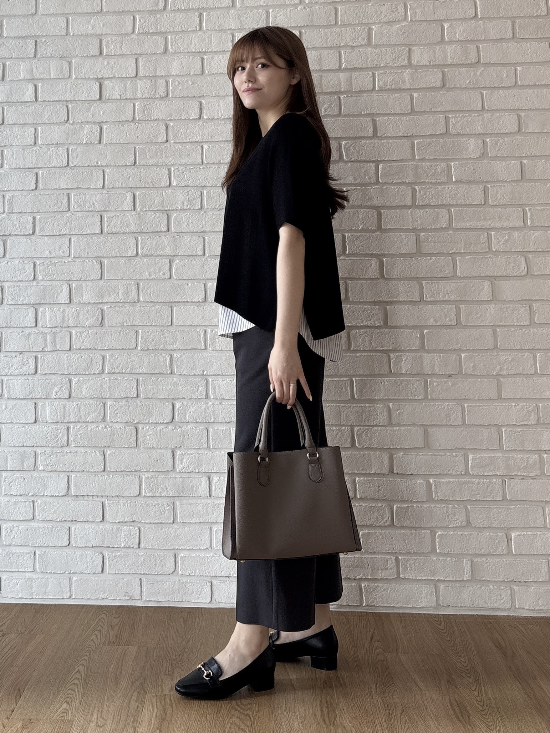 sayaさんの「grove｜【体系カバー◎】ニット&times;インナーシャツタンクSET」を使ったコーディネート