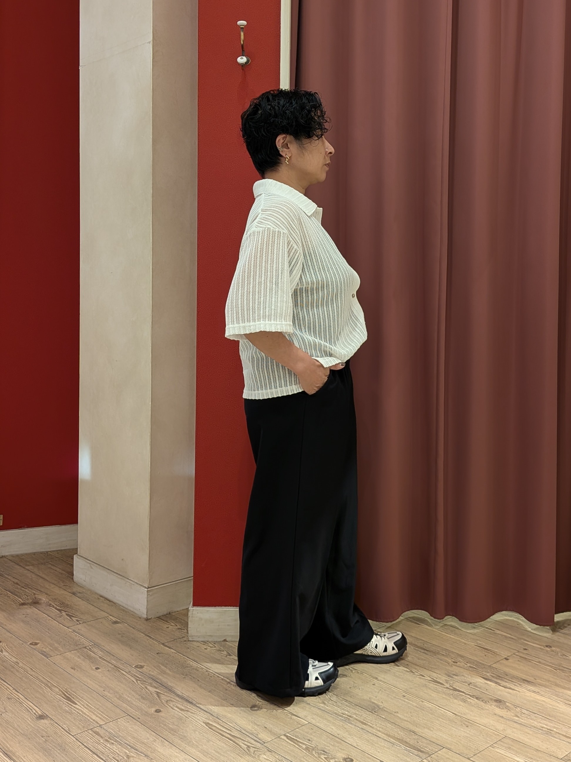 cameさんの「SHOO･LA･RUE｜【洗濯機可/S-LL】軽やかで涼しげな 透かしレース風前開きシャツ」を使ったコーディネート