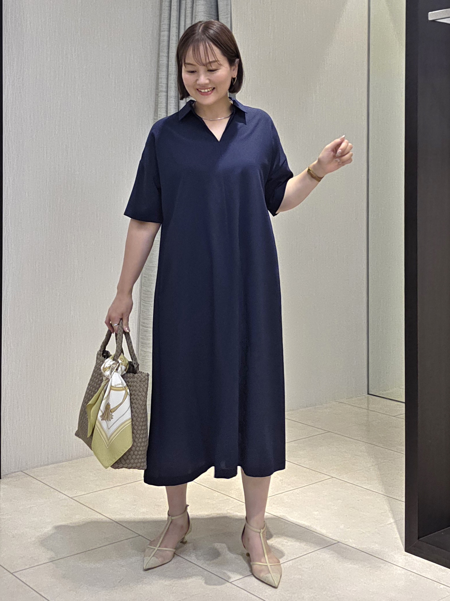 naokoさんの「UNTITLED｜【秋の通勤羽織/セットアップ可/UVカット】エアリークール半袖ジャケット」を使ったコーディネート