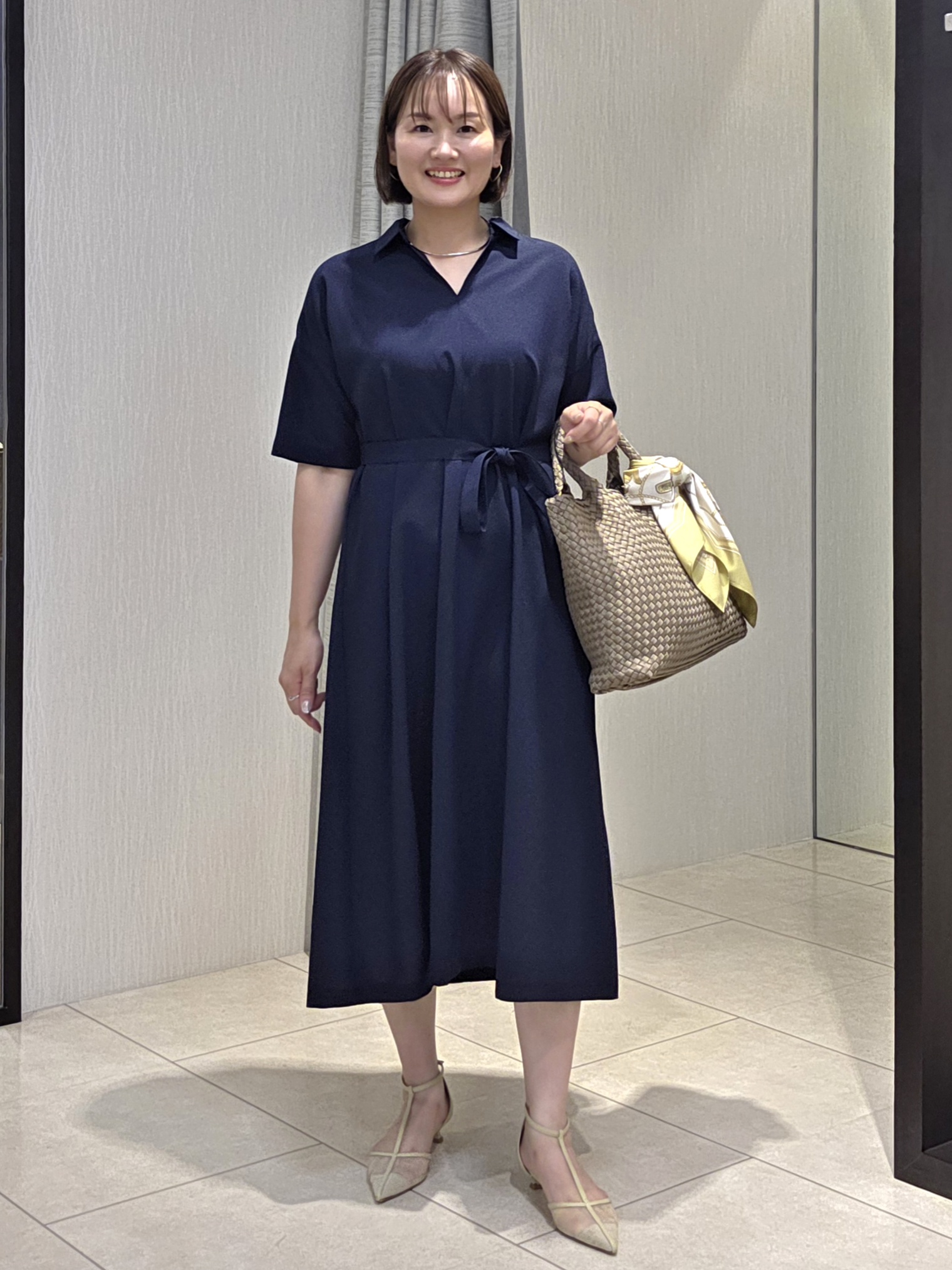 naokoさんの「UNTITLED｜【秋の通勤羽織/セットアップ可/UVカット】エアリークール半袖ジャケット」を使ったコーディネート